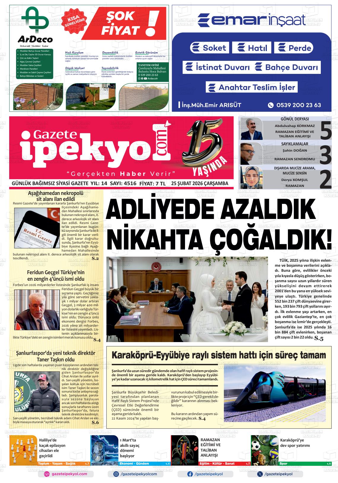 Sanliurfa Gazeteipekyol 25.02.2026