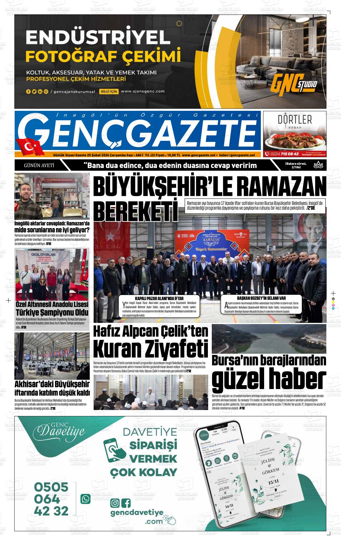 Bursa Gencgazete 25.02.2026