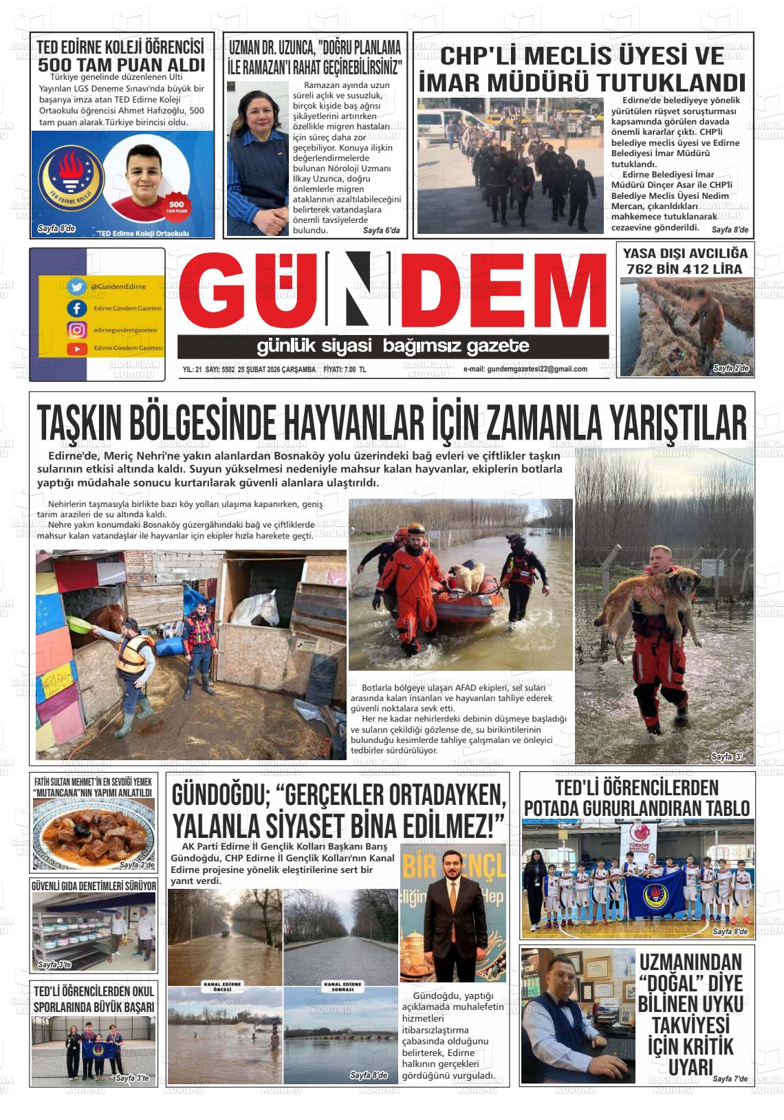 Edirne Gundem 25.02.2026