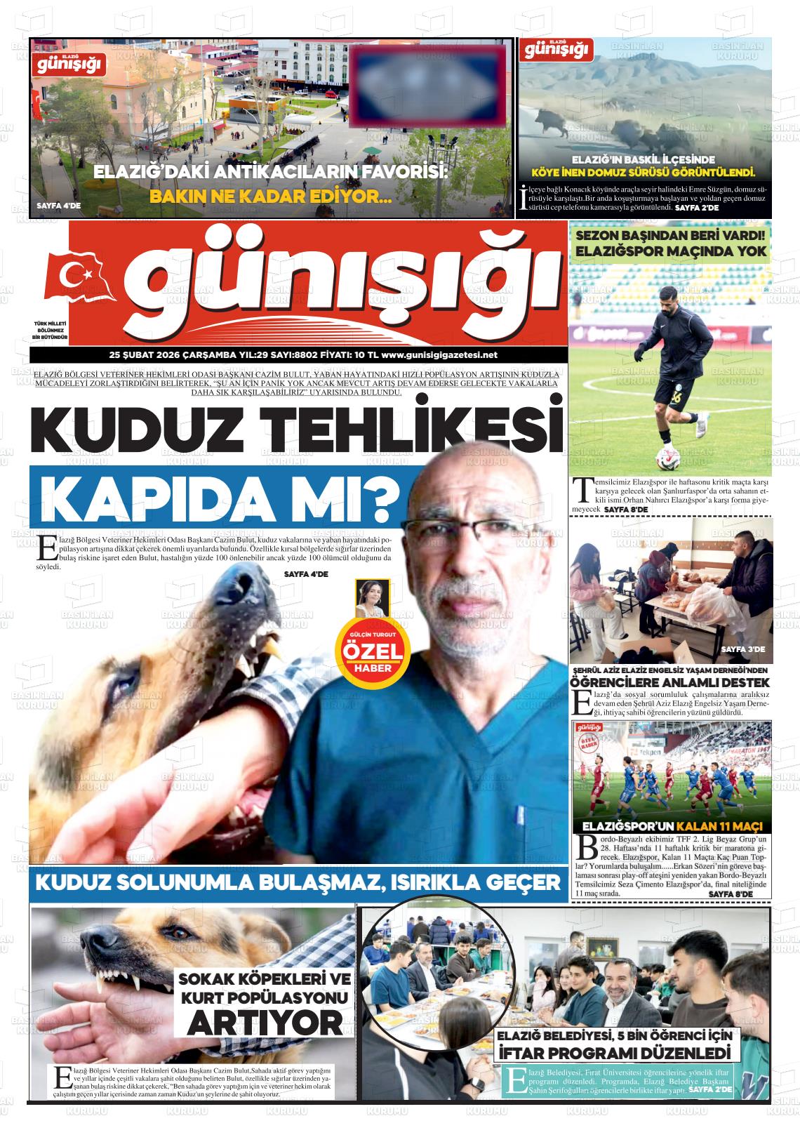 Elazig Gunisigi 25.02.2026