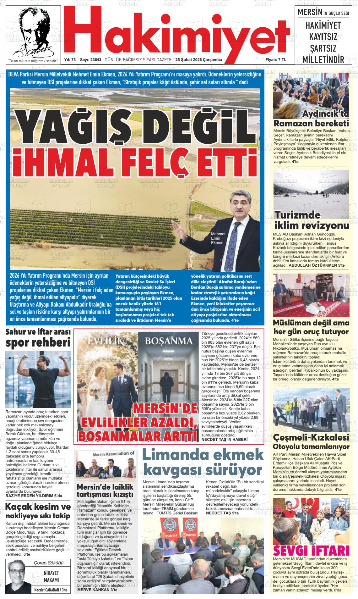 Konya Hakimiyet 25.02.2026