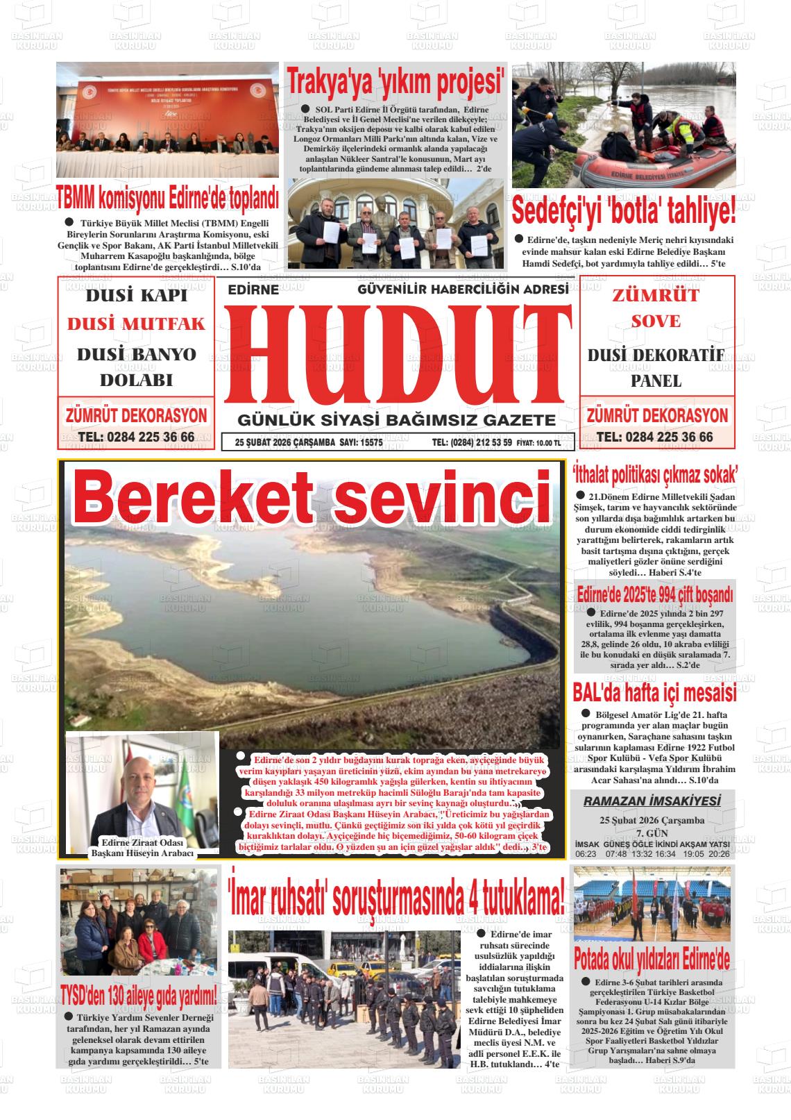 Edirne Hudut 25.02.2026