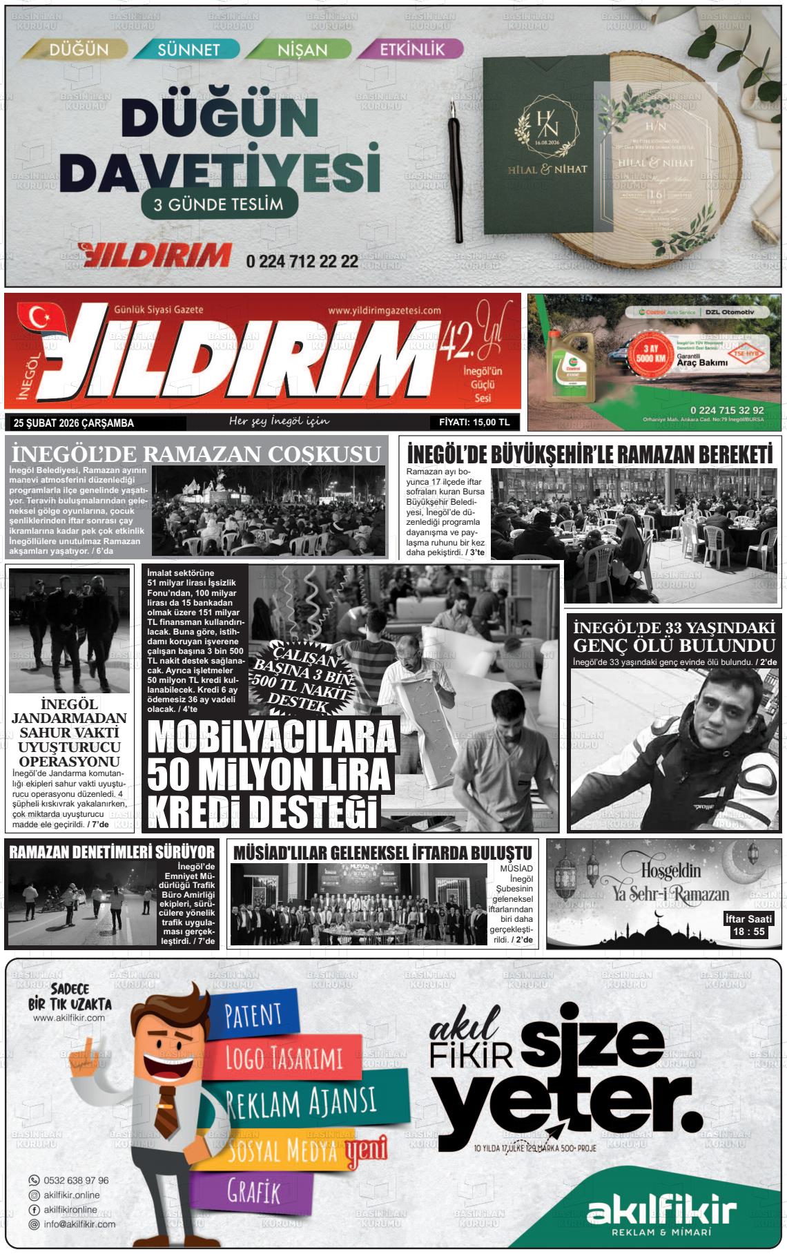 Bursa Inegolyildirim 25.02.2026