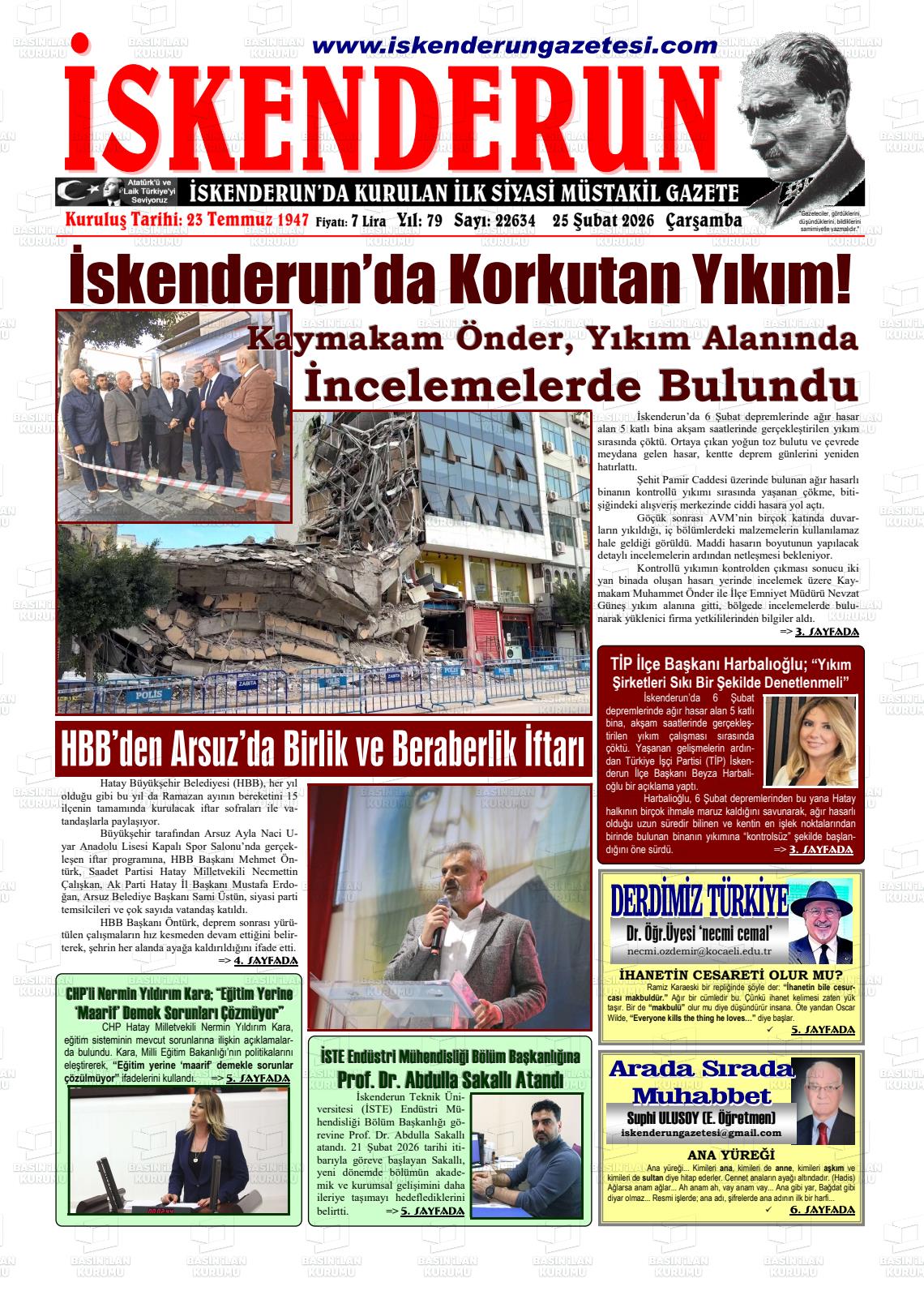 Hatay Iskenderun 25.02.2026