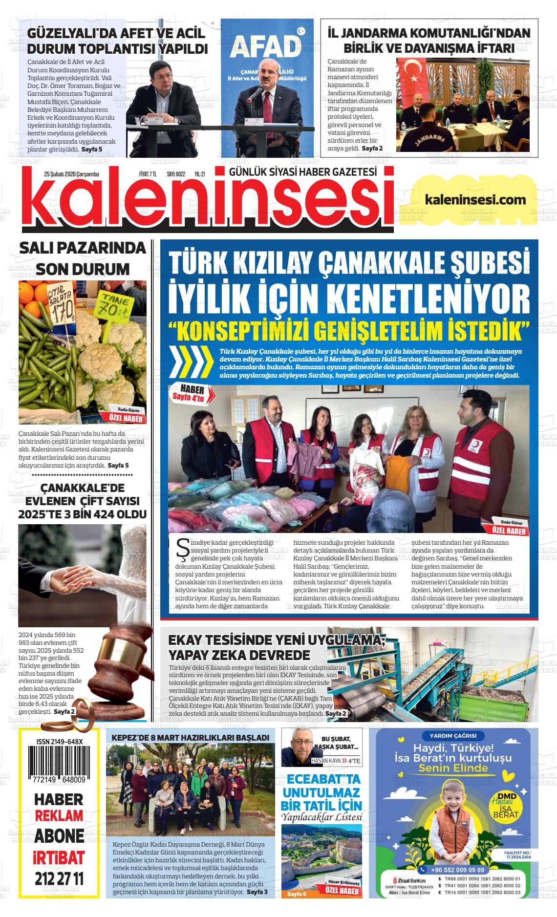 Canakkale Kaleninsesi 25.02.2026