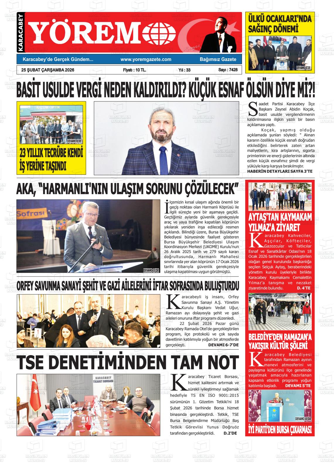 Bursa Karacabeyyorem 25.02.2026