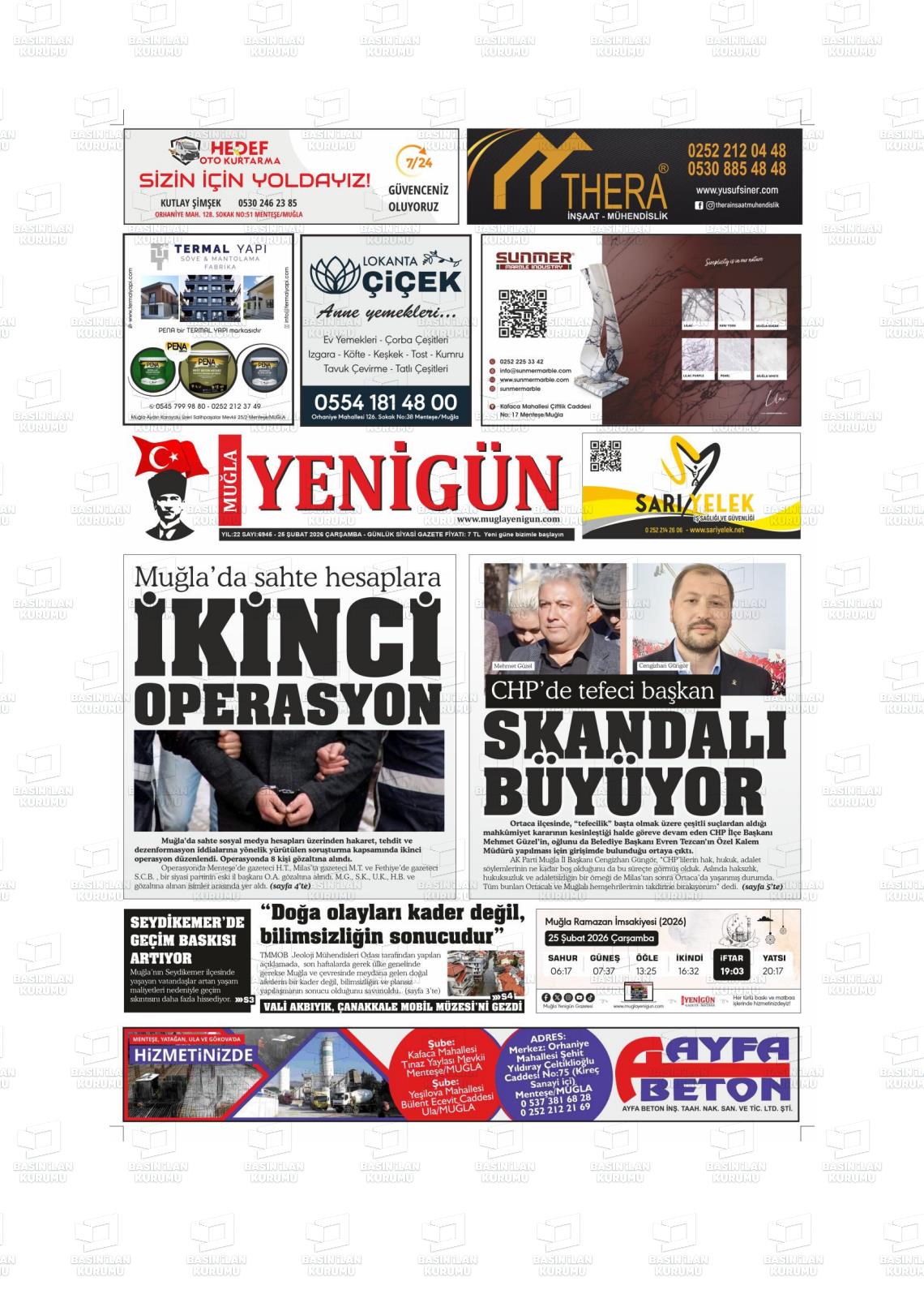 Mugla Yenigun 25.02.2026