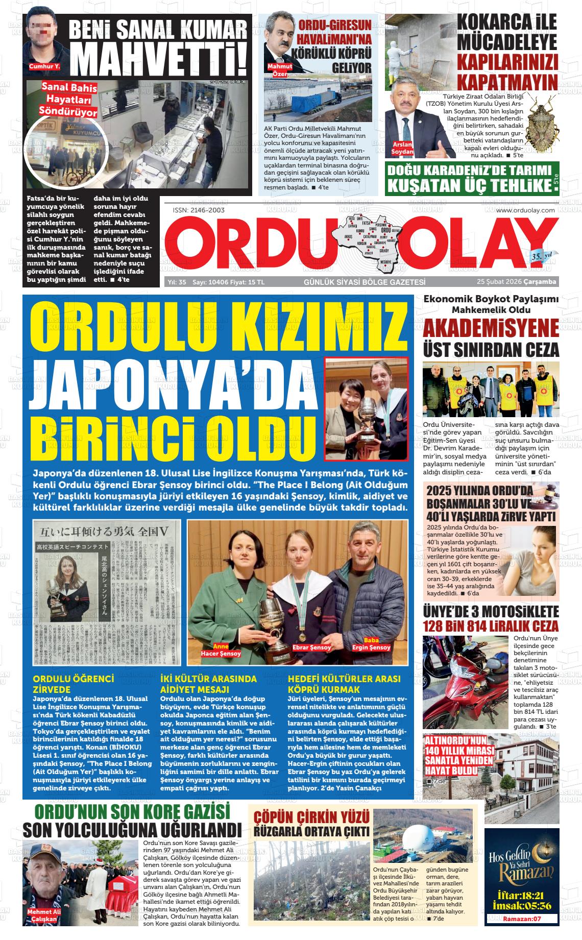 Ordu Olay 25.02.2026