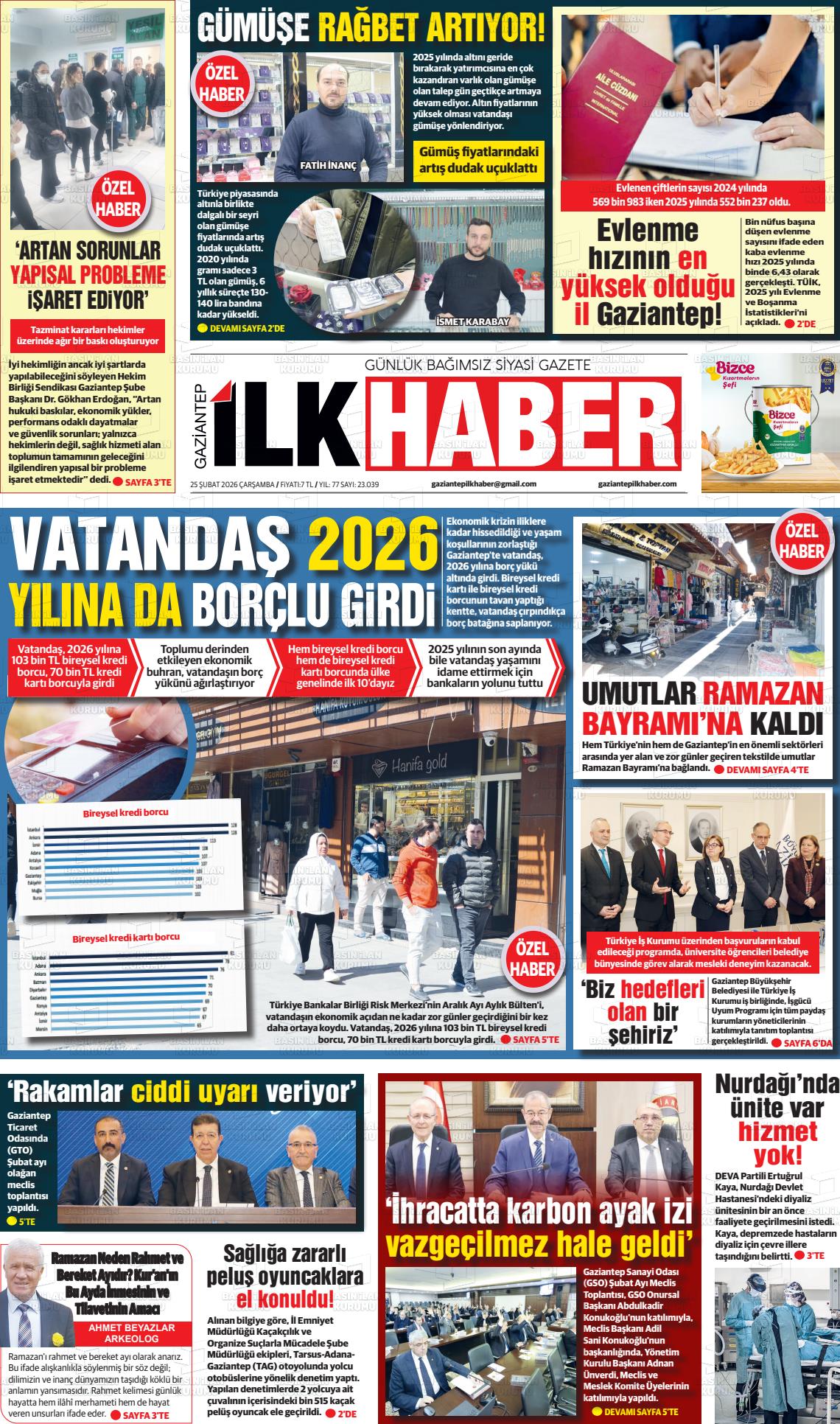 Sabah(gaziantep) 25.02.2026