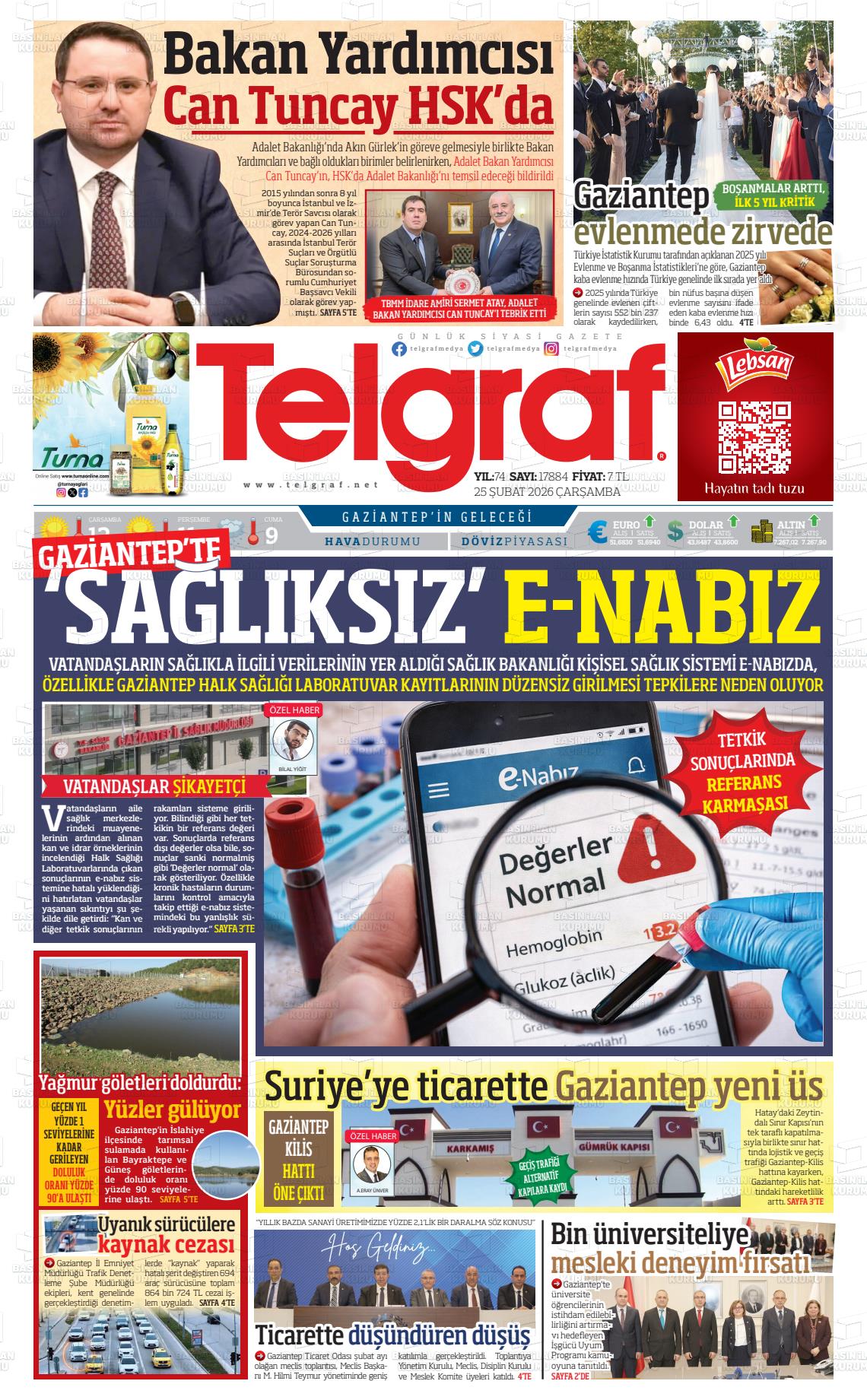 Gaziantep Telgraf 25.02.2026