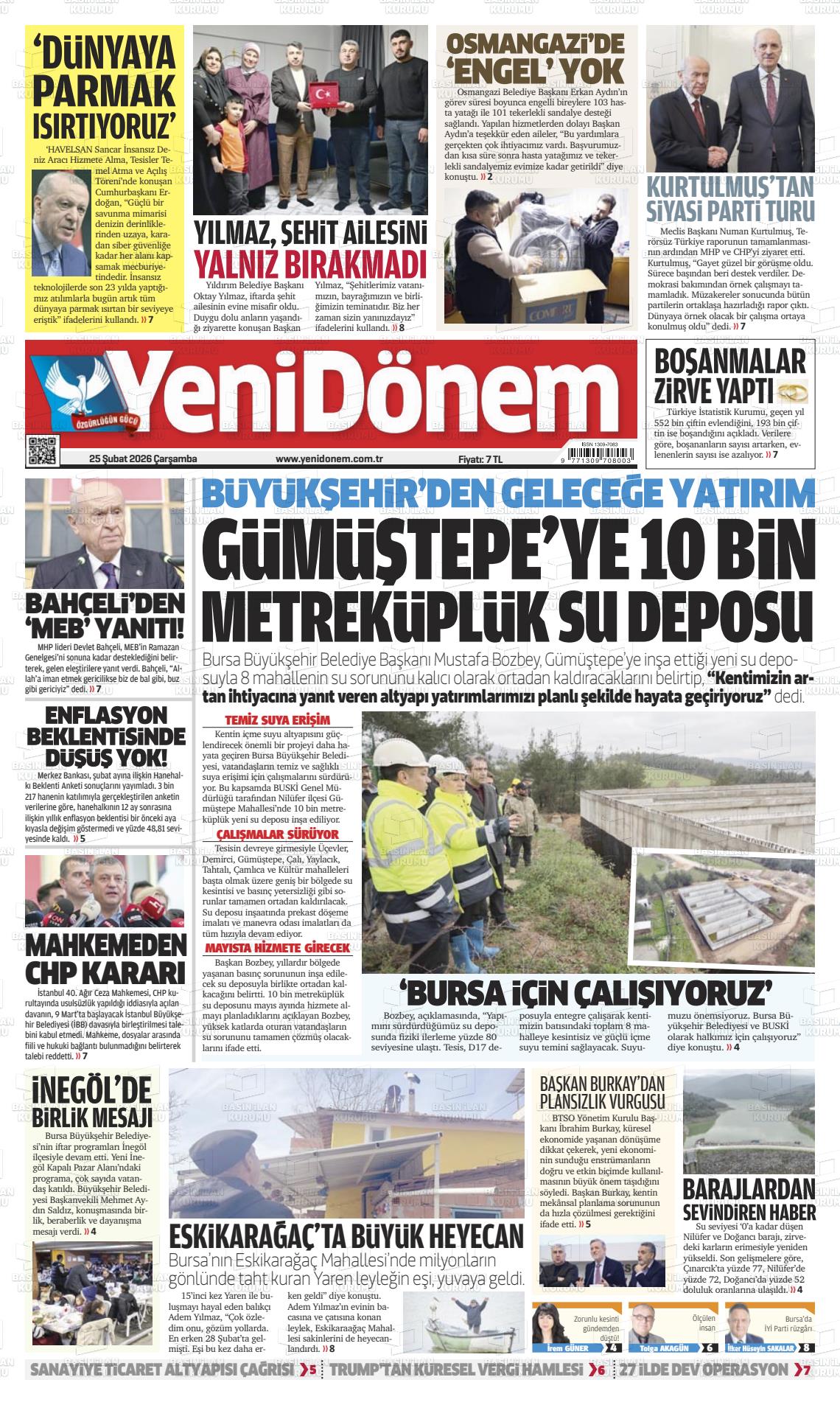 Bursa Yenidonem 25.02.2026