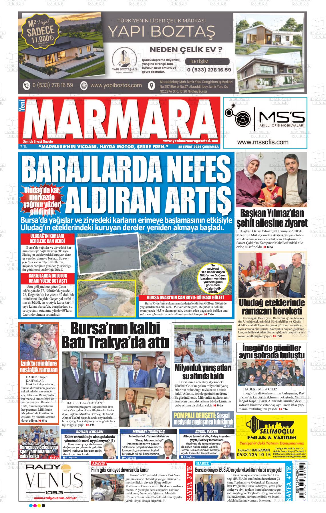 Bursa Yenimarmara 25.02.2026