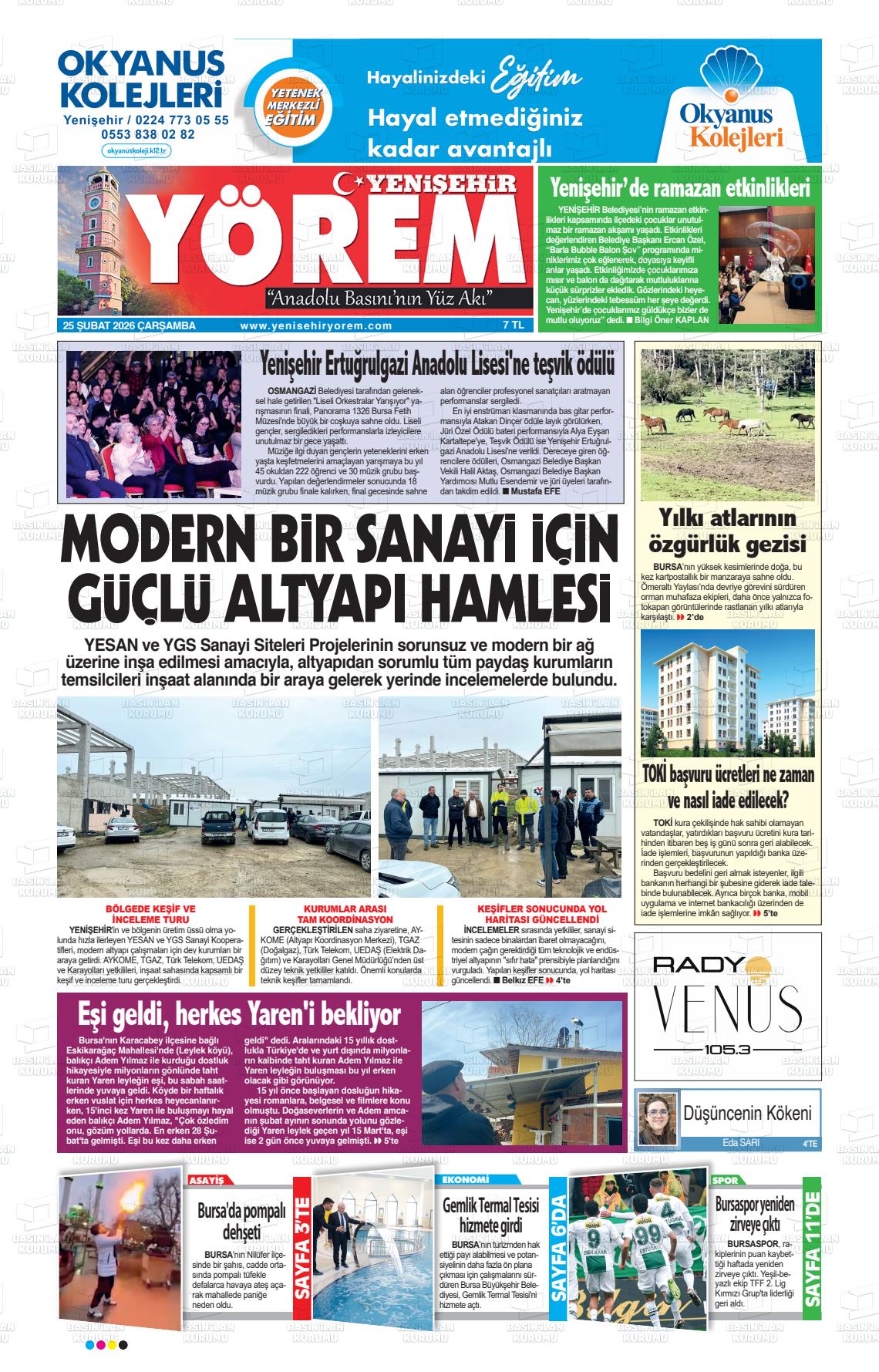 Bursa Yenisehiryorem 25.02.2026