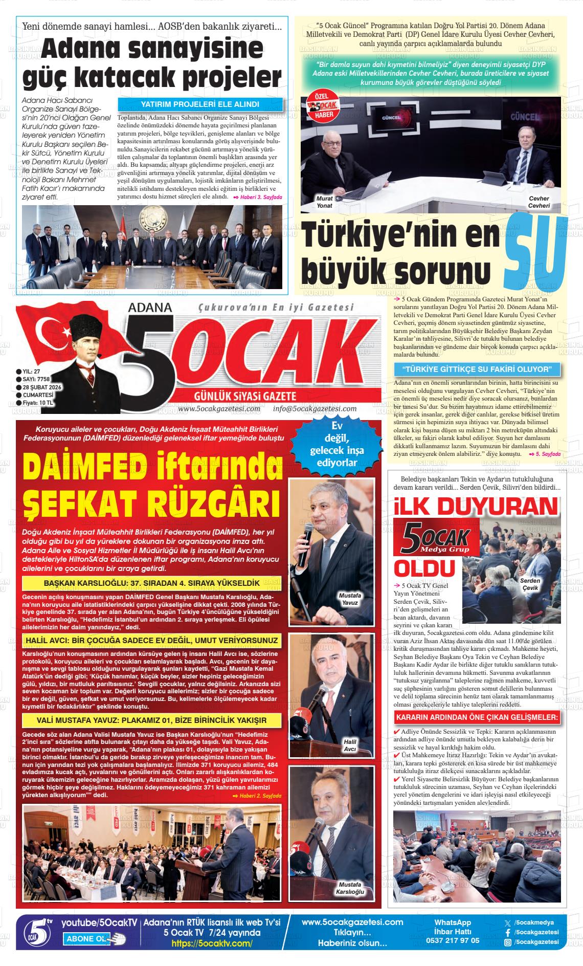 Adana 5 Ocak 28.02.2026