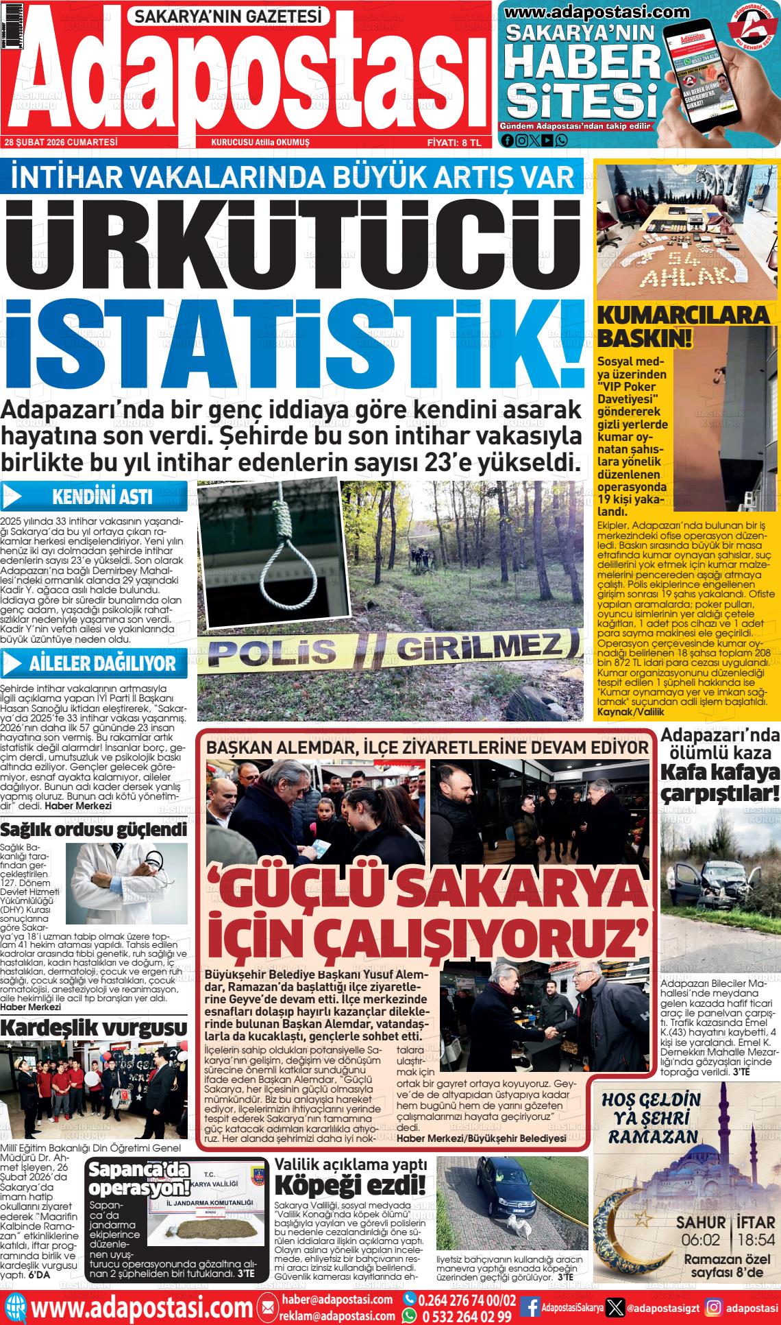 Sakarya Adapostasi 28.02.2026