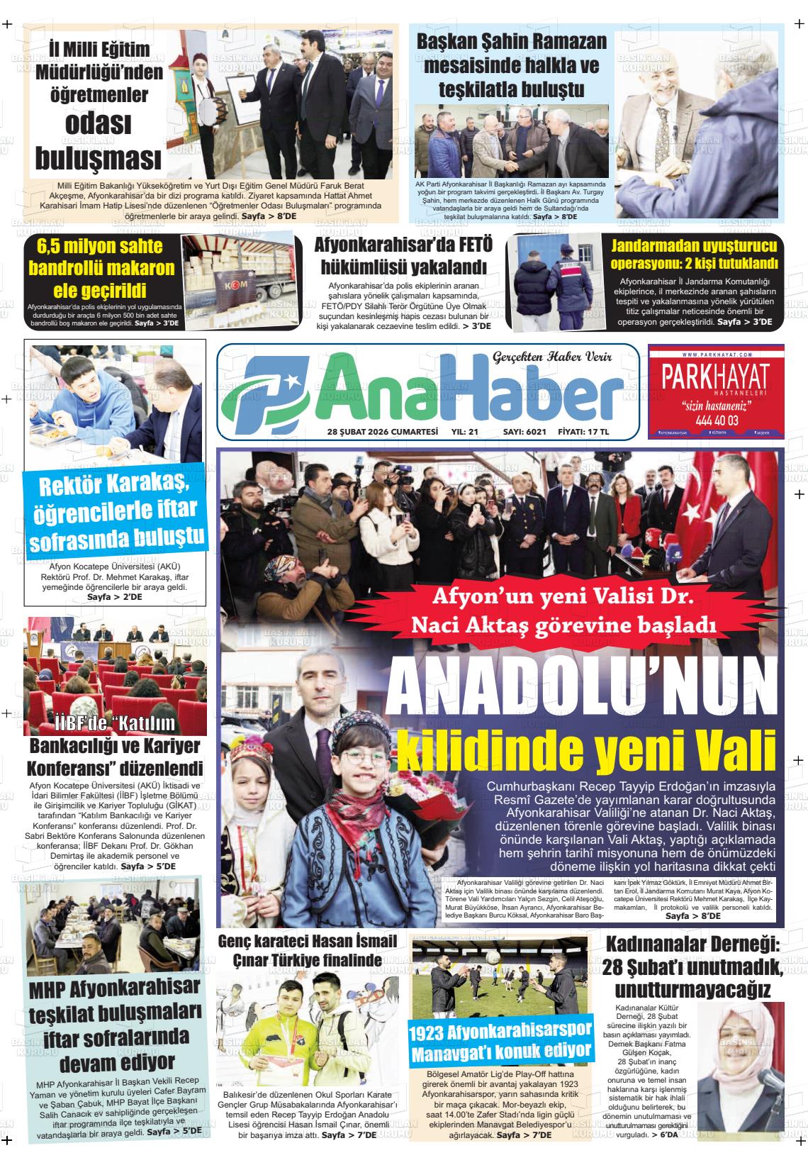 Afyonkarahisar Anahaber 28.02.2026