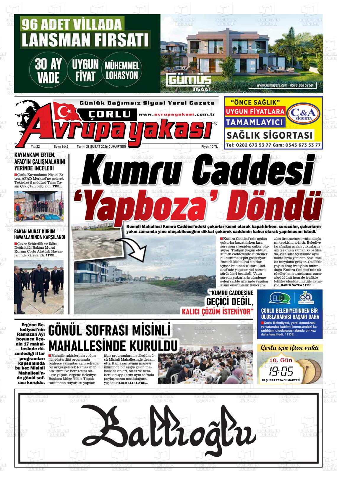 Tekirdag Avrupayakasi 28.02.2026