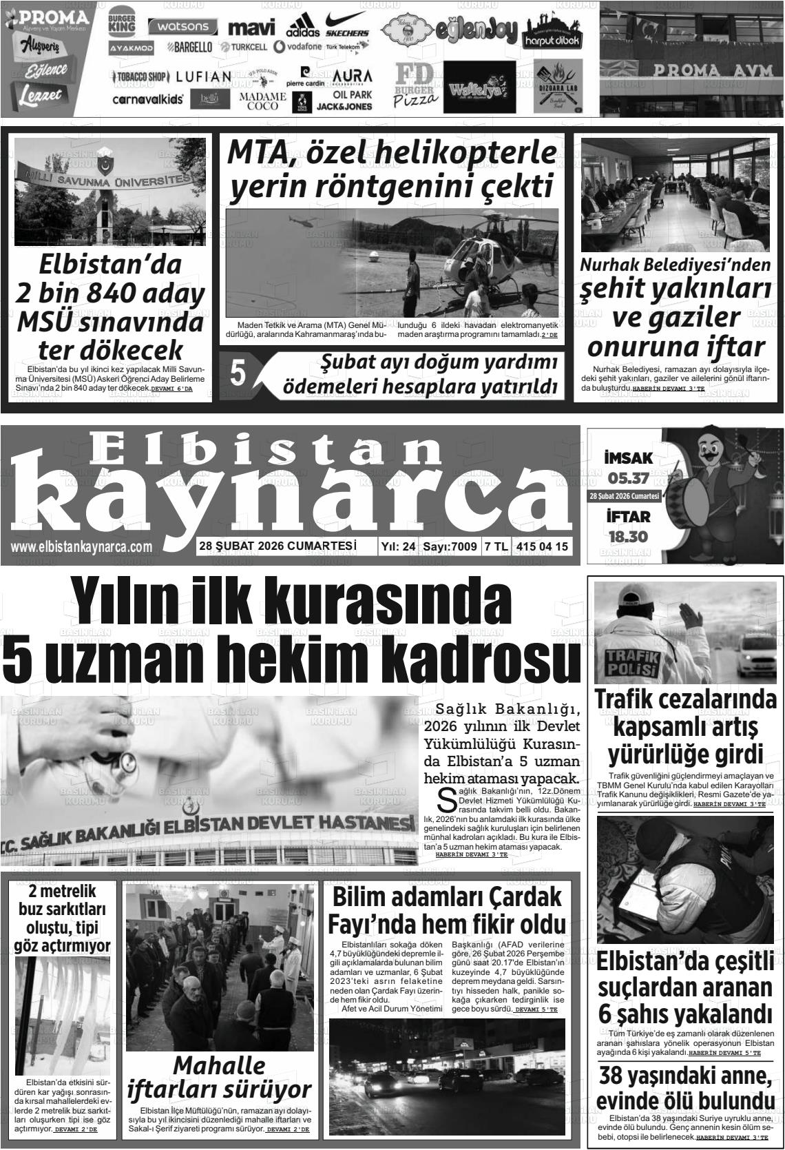 Kahramanmaras Elbistankaynarca 28.02.2026