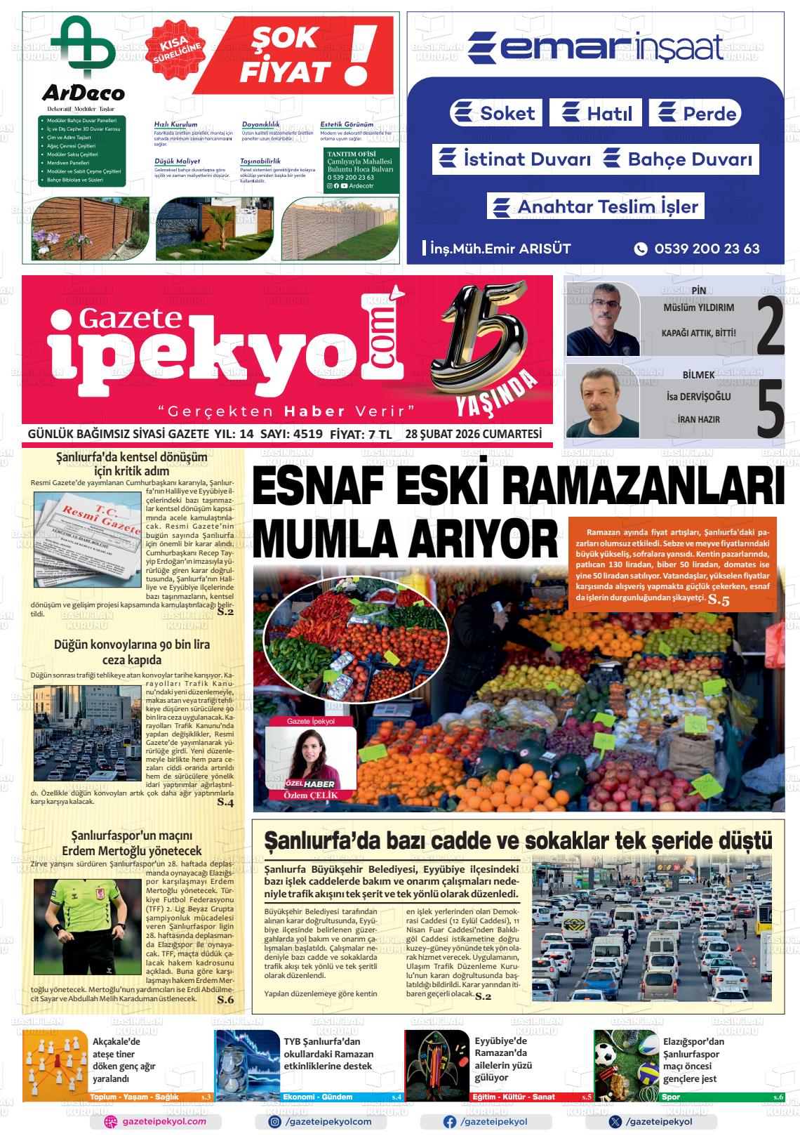 Sanliurfa Gazeteipekyol 28.02.2026