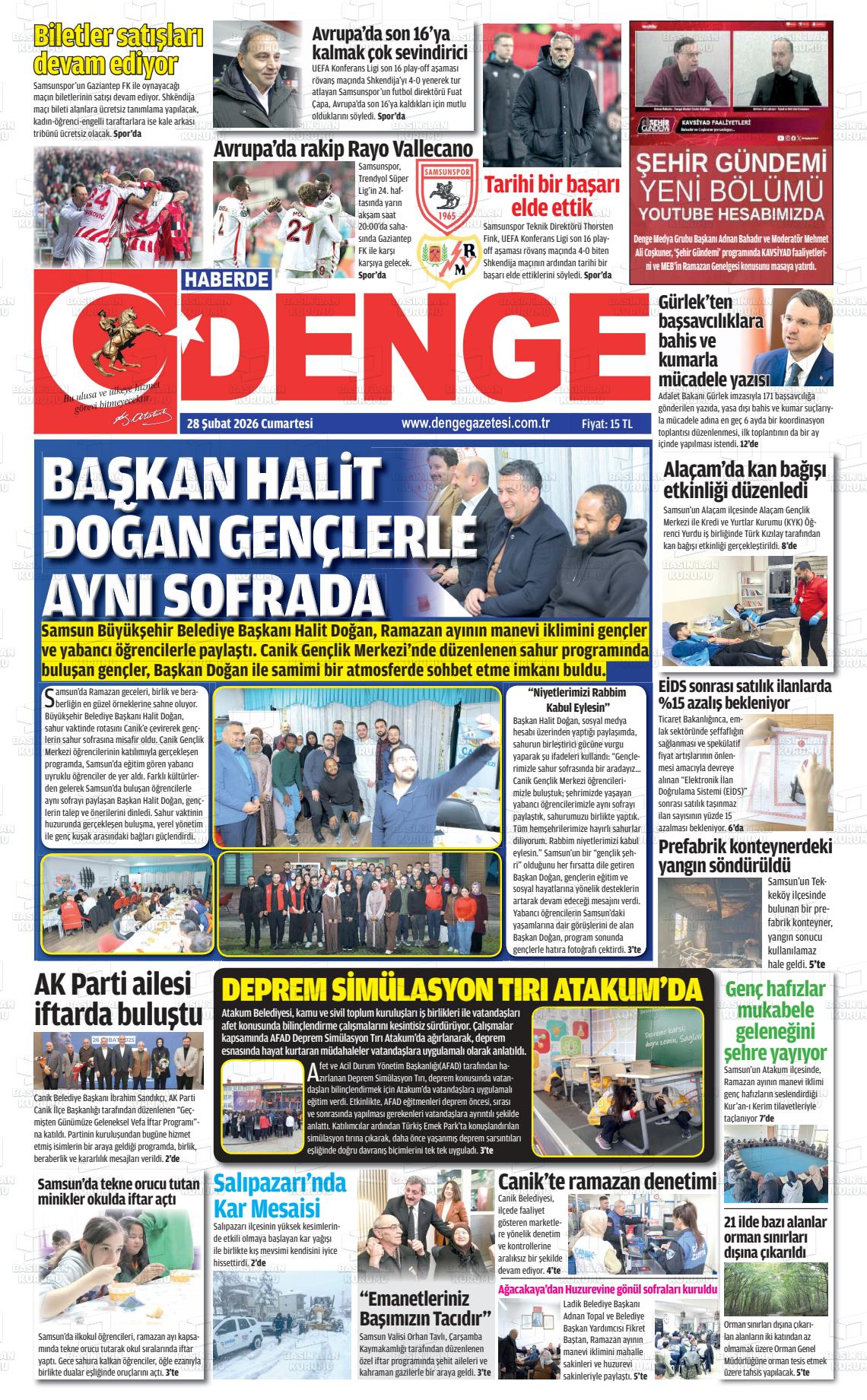 Samsun Haberdedenge 28.02.2026