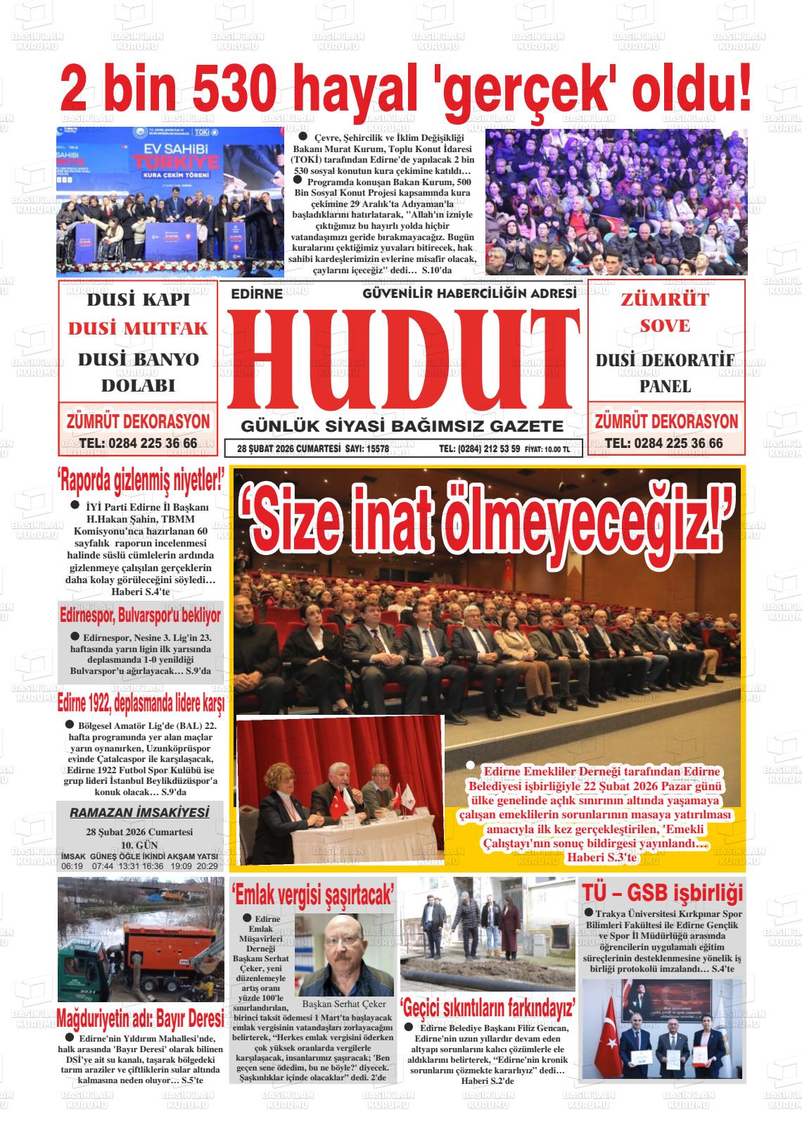 Edirne Hudut 28.02.2026