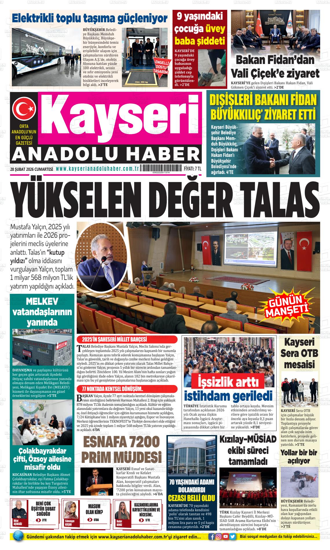 Kayseri Anadoluhaber 28.02.2026