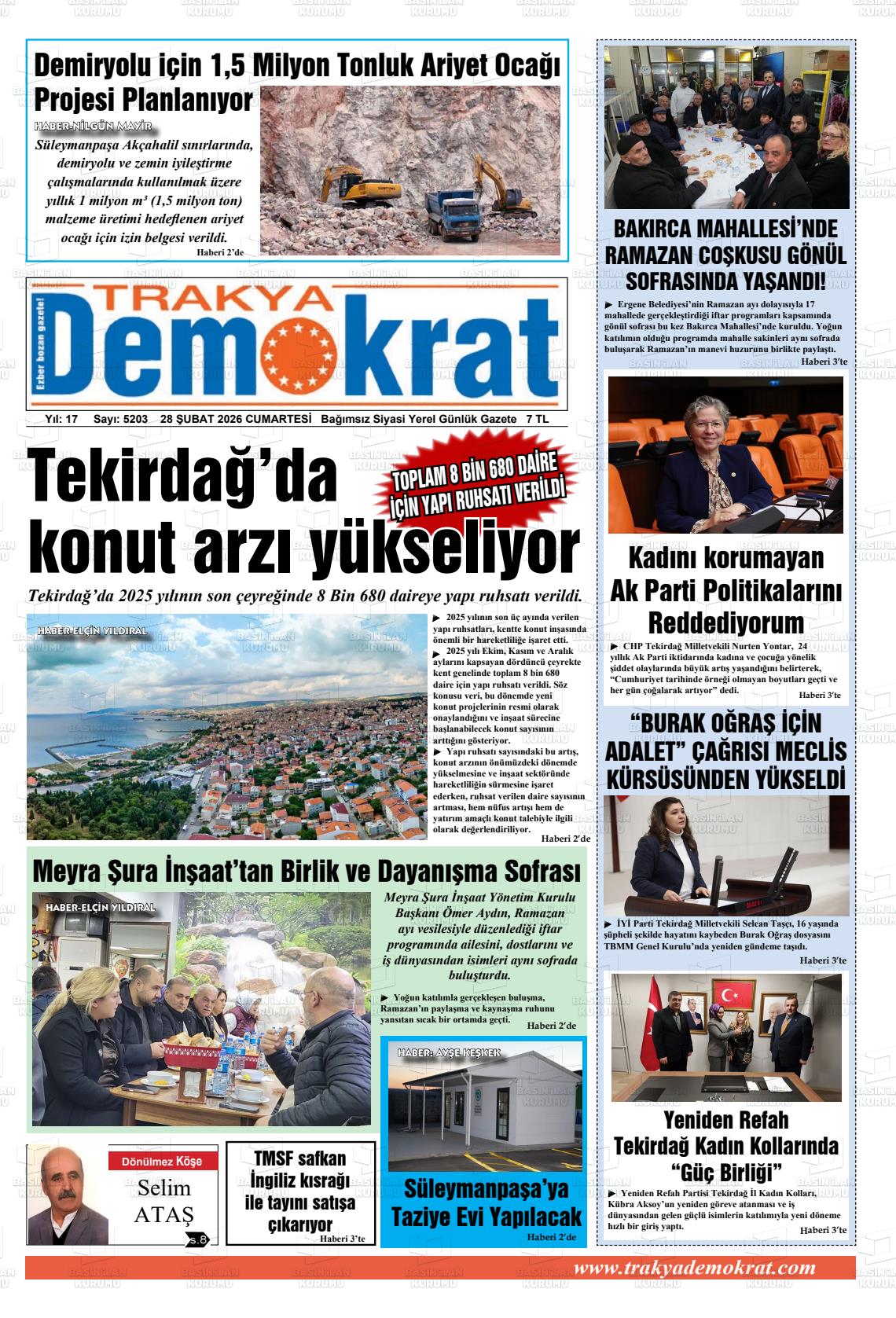 Tekirdag Trakyademokrat 28.02.2026