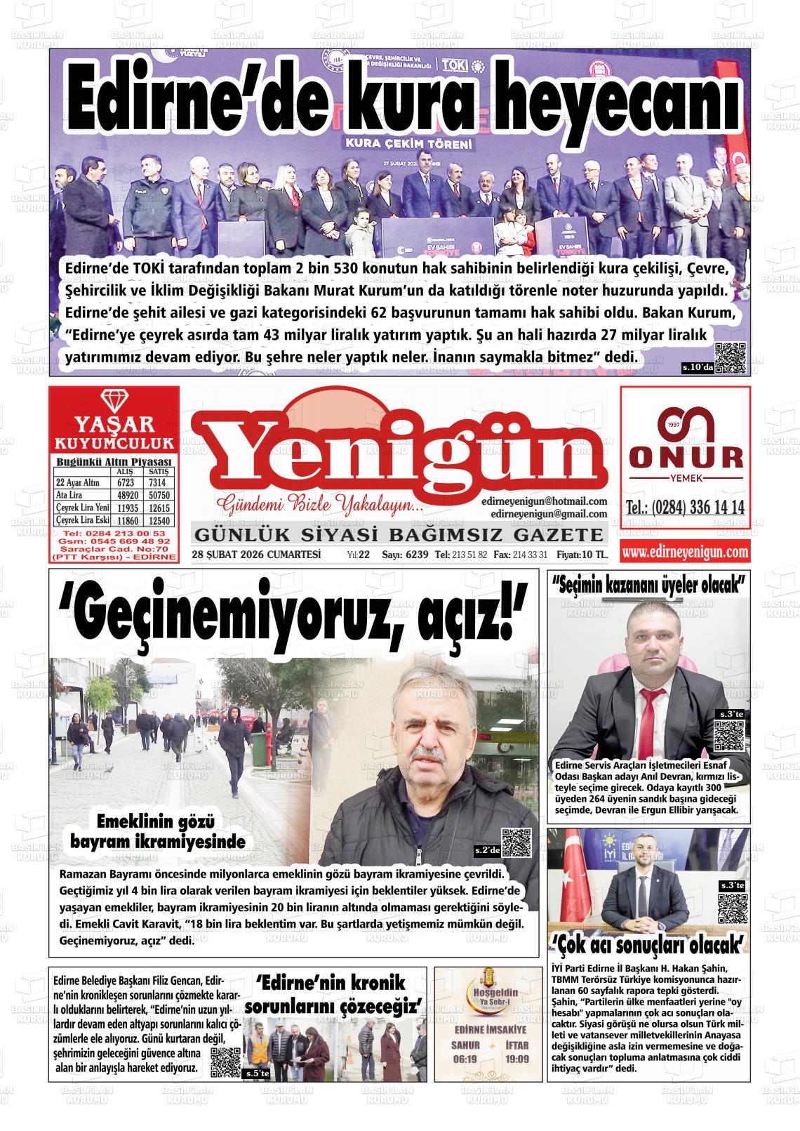 Izmir Yenigun 28.02.2026