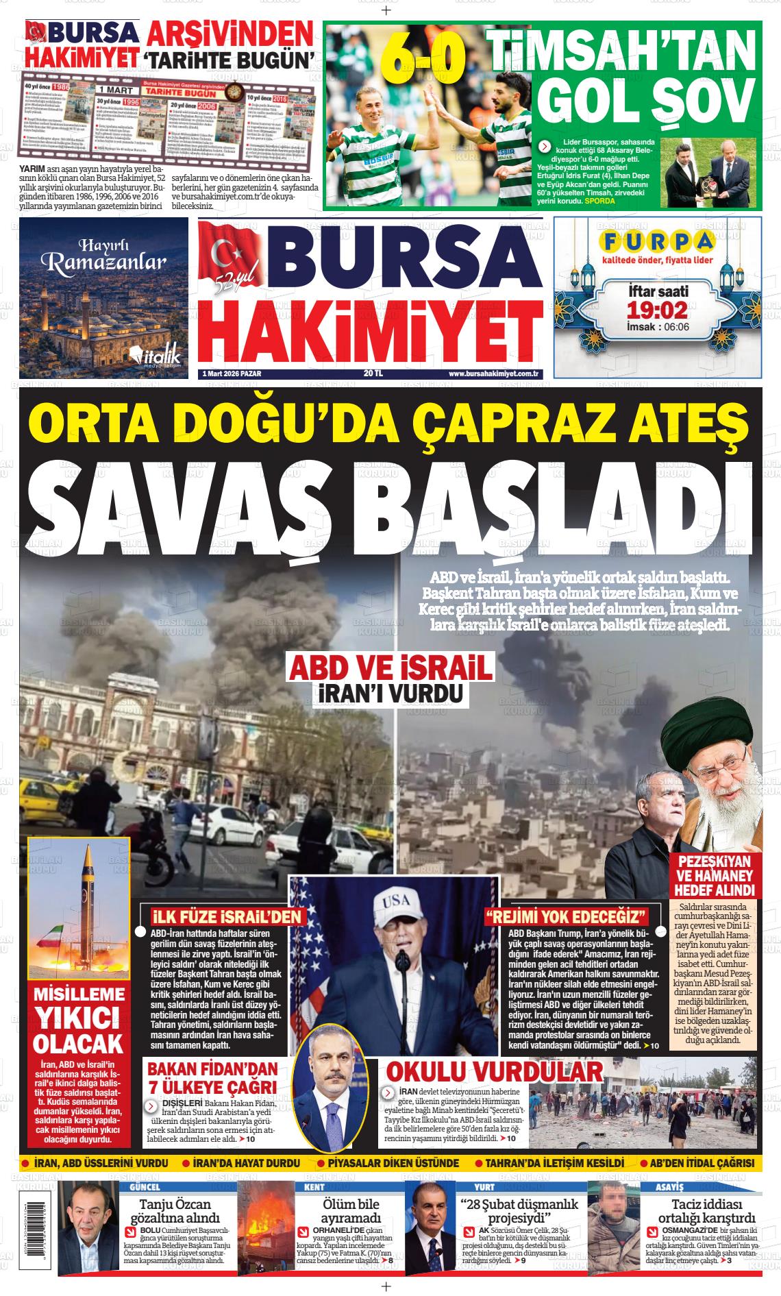 Bursa Hakimiyet 01.03.2026