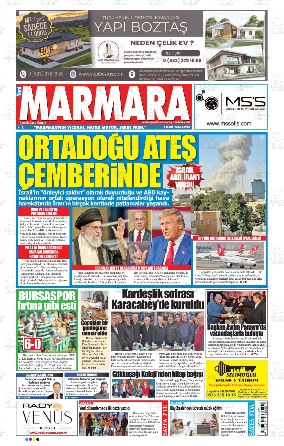 Bursa Yenimarmara 01.03.2026