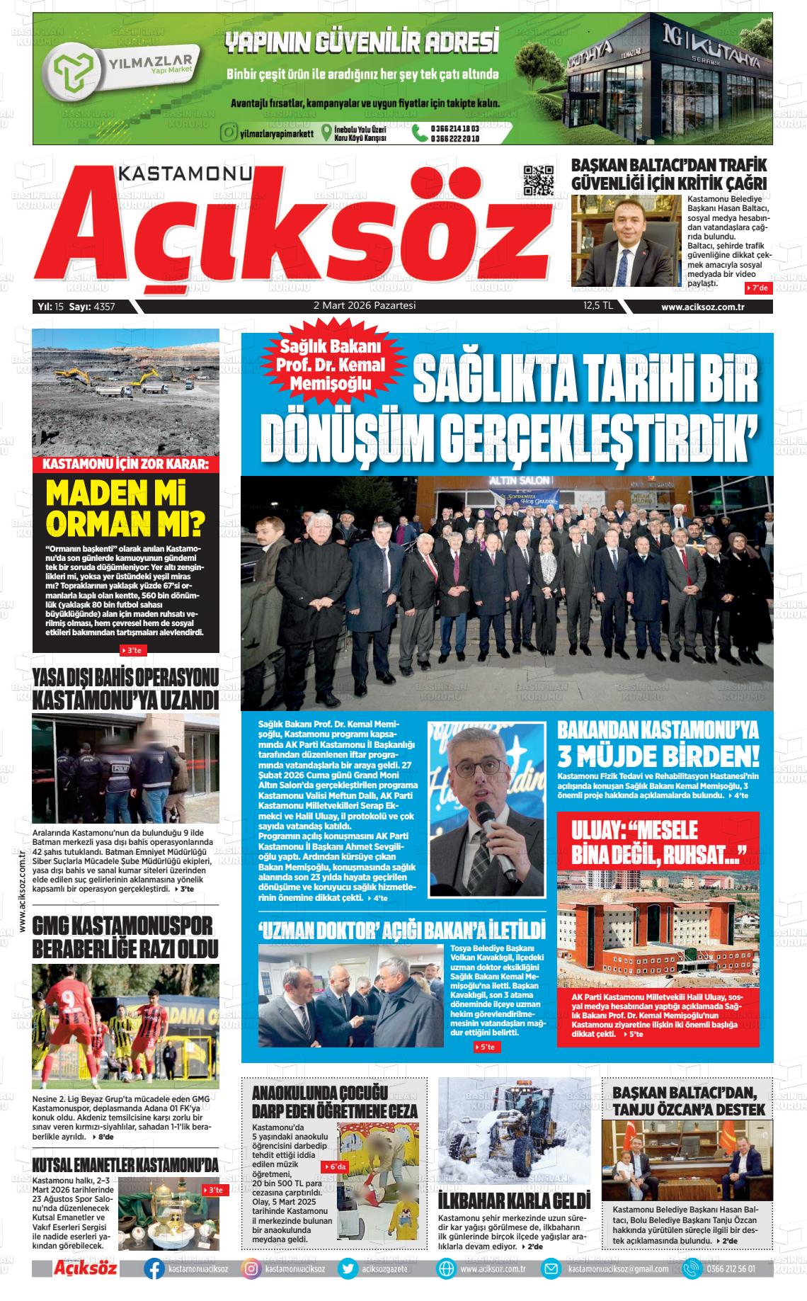 Kastamonu Aciksoz 02.03.2026