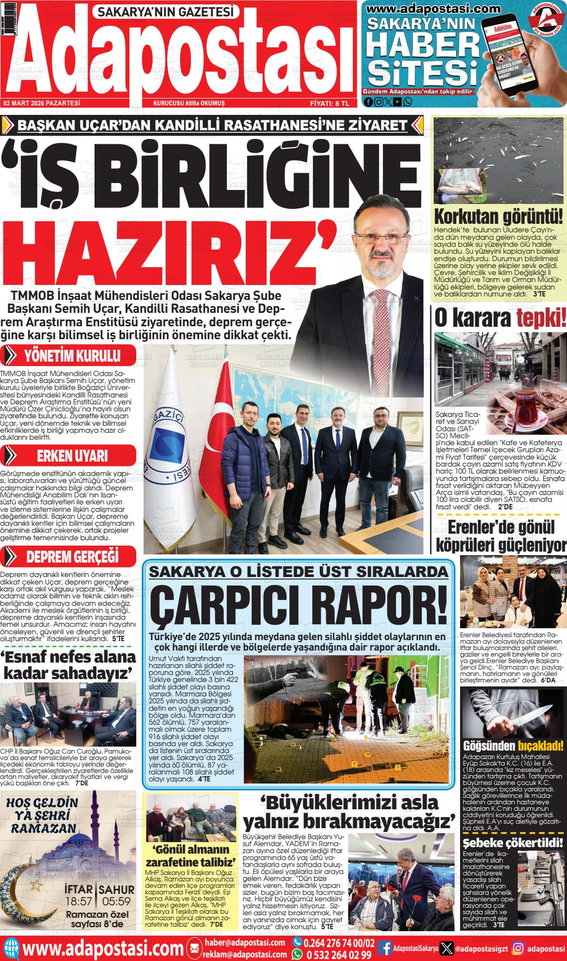 Sakarya Adapostasi 02.03.2026