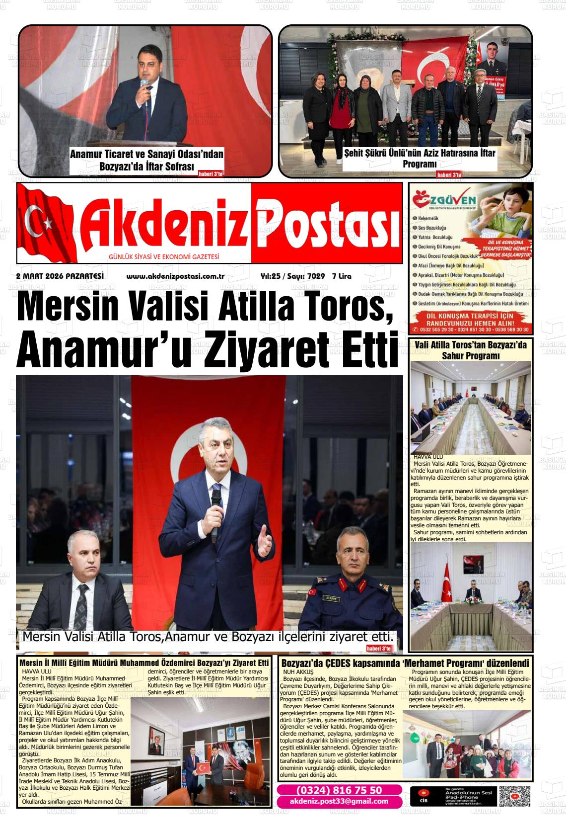Mersin Akdenizpostasi 02.03.2026