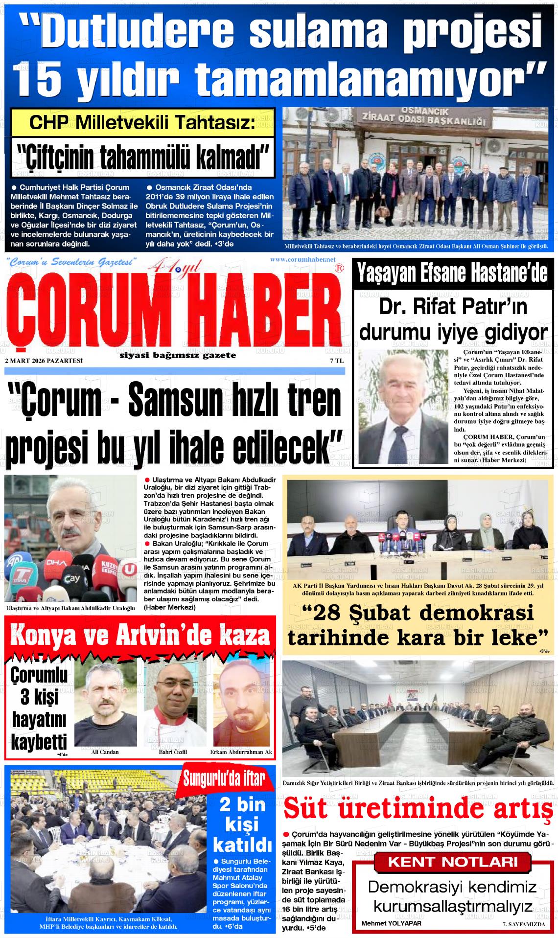 Corum Haber 02.03.2026