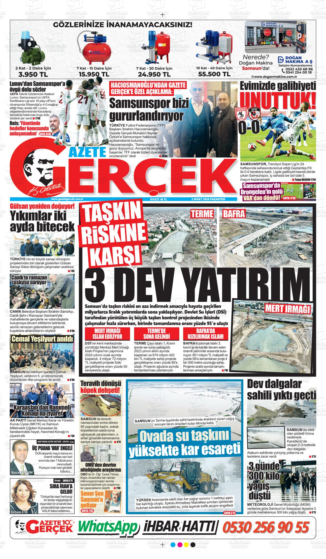 Samsun Gazetegercek 02.03.2026