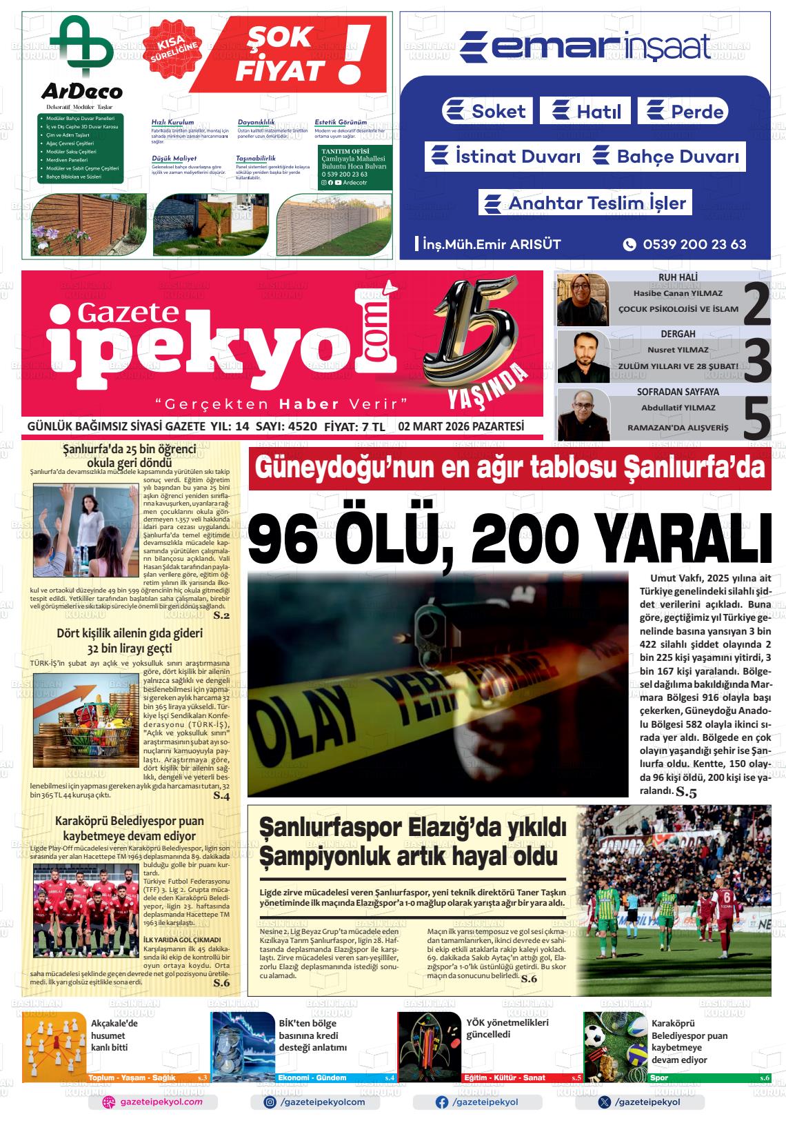 Sanliurfa Gazeteipekyol 02.03.2026