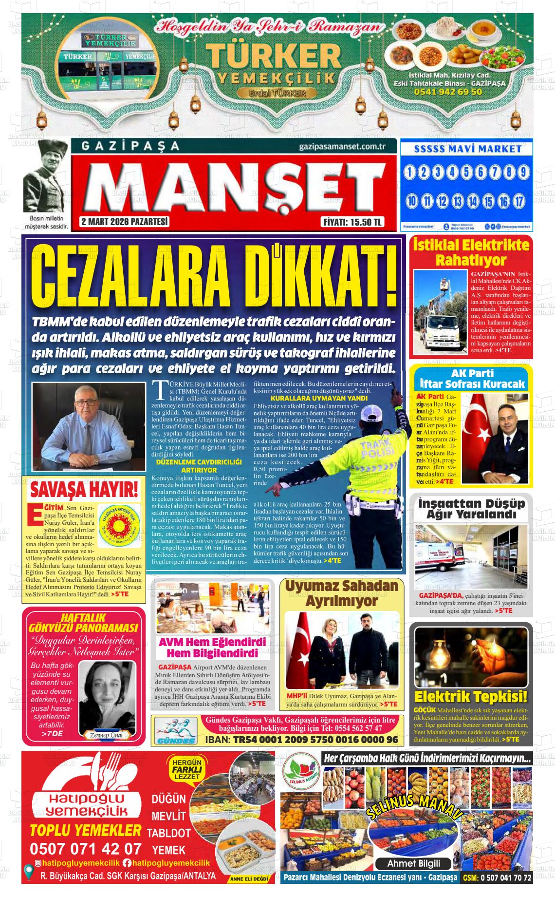 Antalya Gazipasamanset 02.03.2026