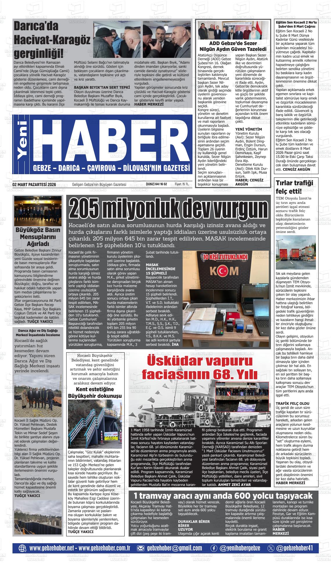 Kocaeli Gebzehaber 02.03.2026