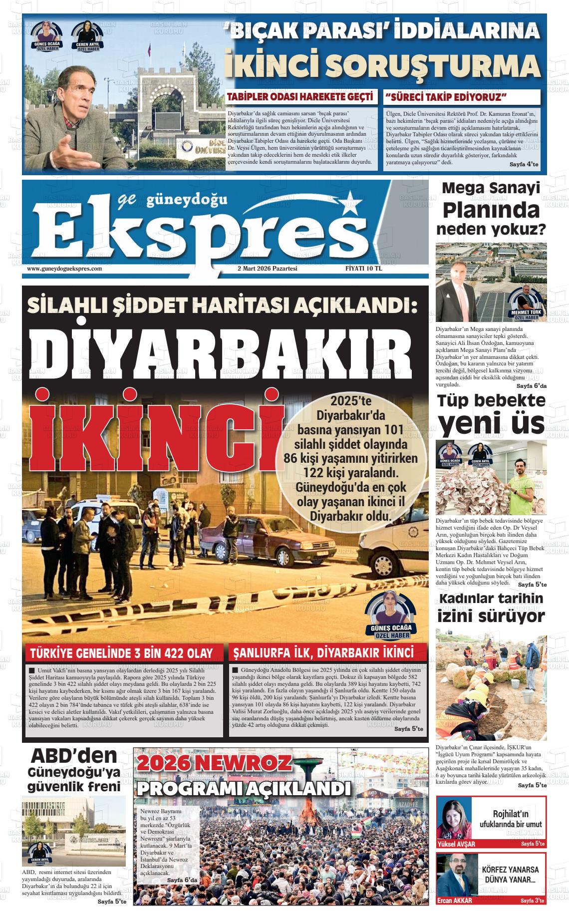 Diyarbakir Geguneydoguekspres 02.03.2026