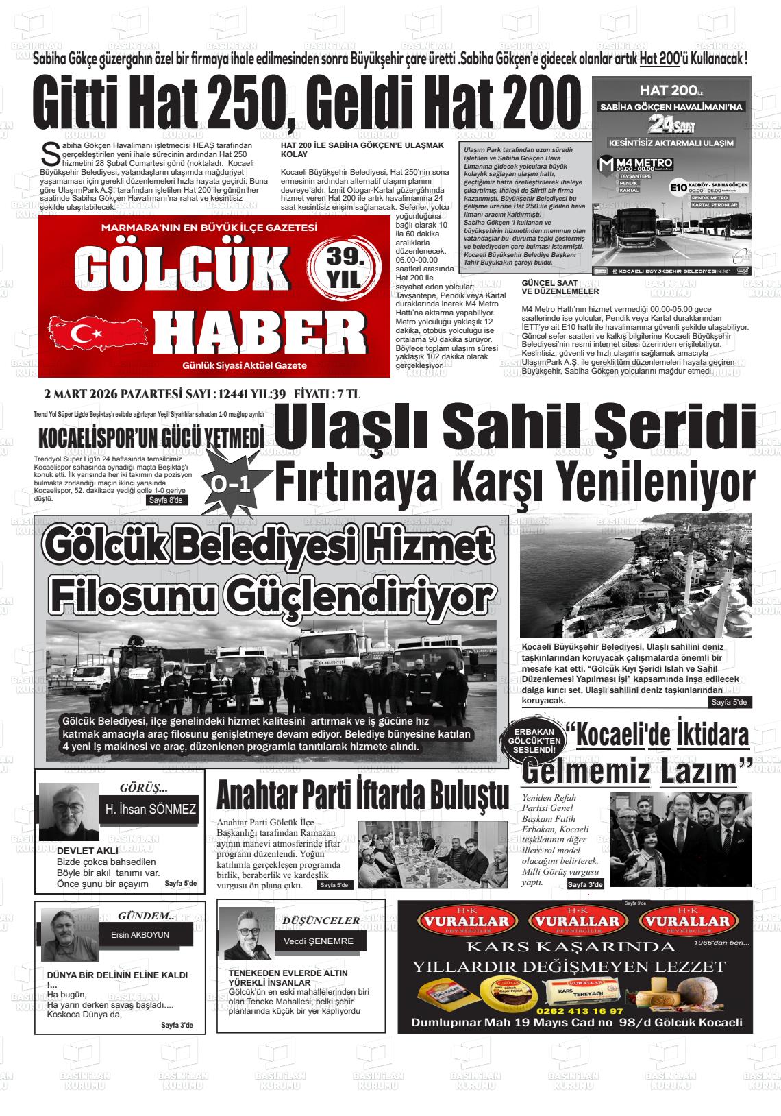 Kocaeli Golcukhaber 02.03.2026