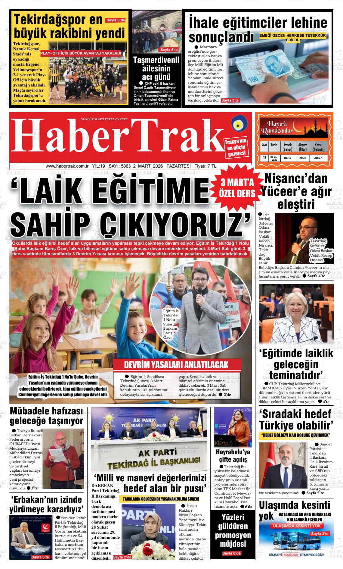 Tekirdag Habertrak 02.03.2026