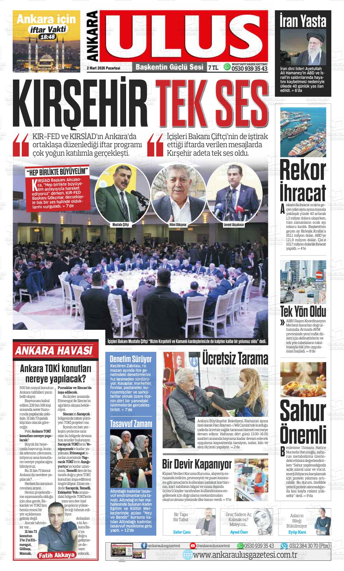 Ankara Habervaktim 02.03.2026