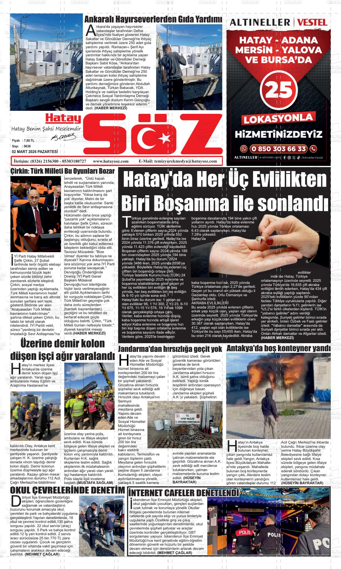 Hatay Soz 02.03.2026