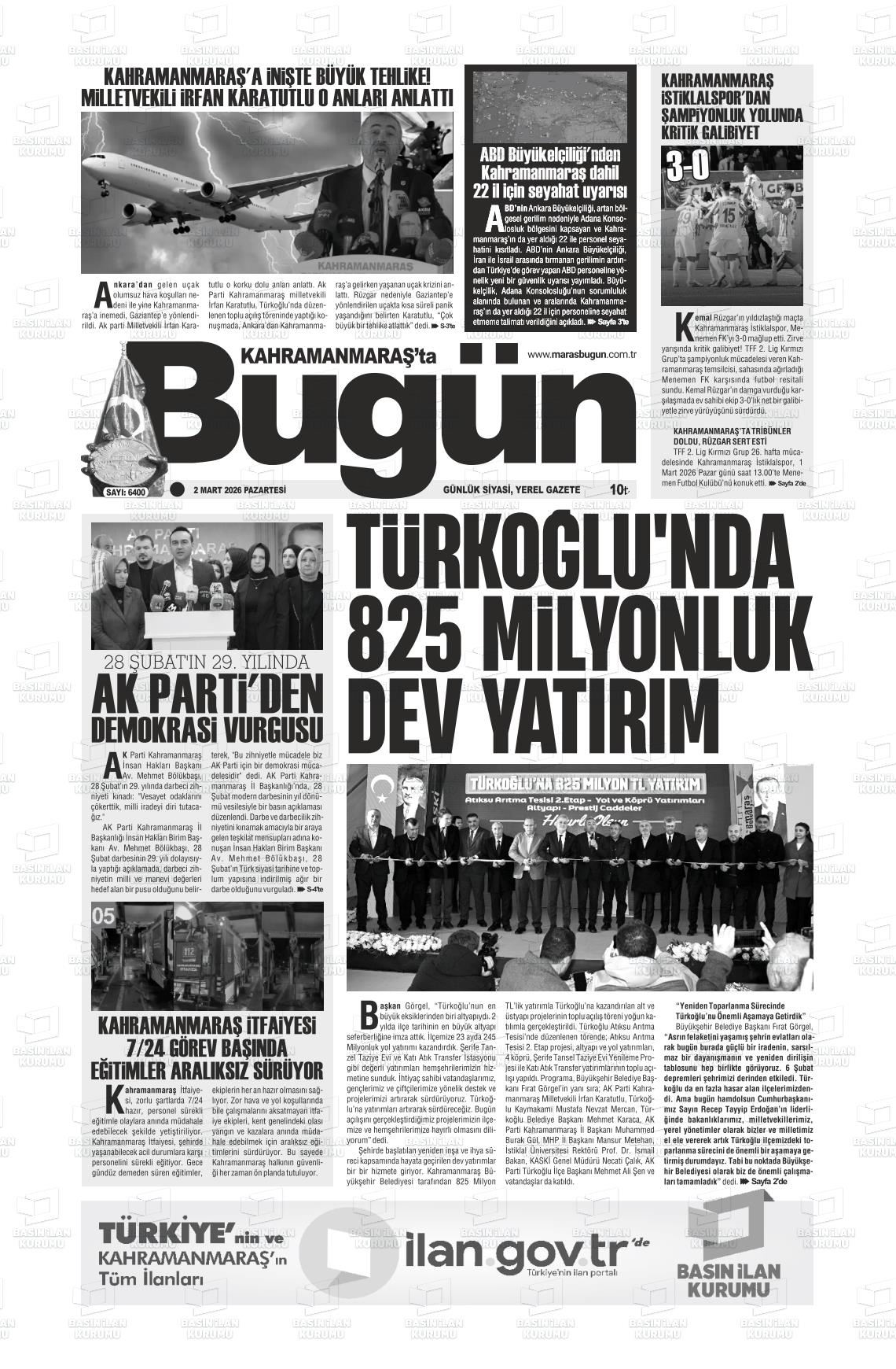 Kahramanmaras Tabugun 02.03.2026