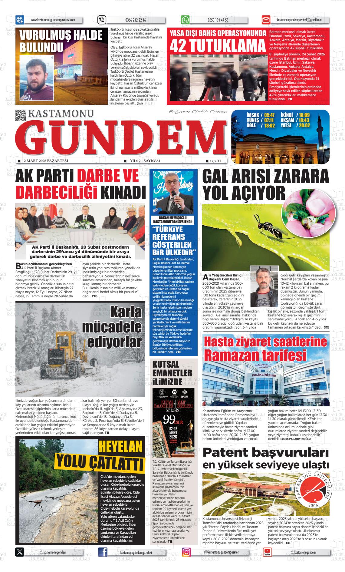 Kastamonu Gundem 02.03.2026