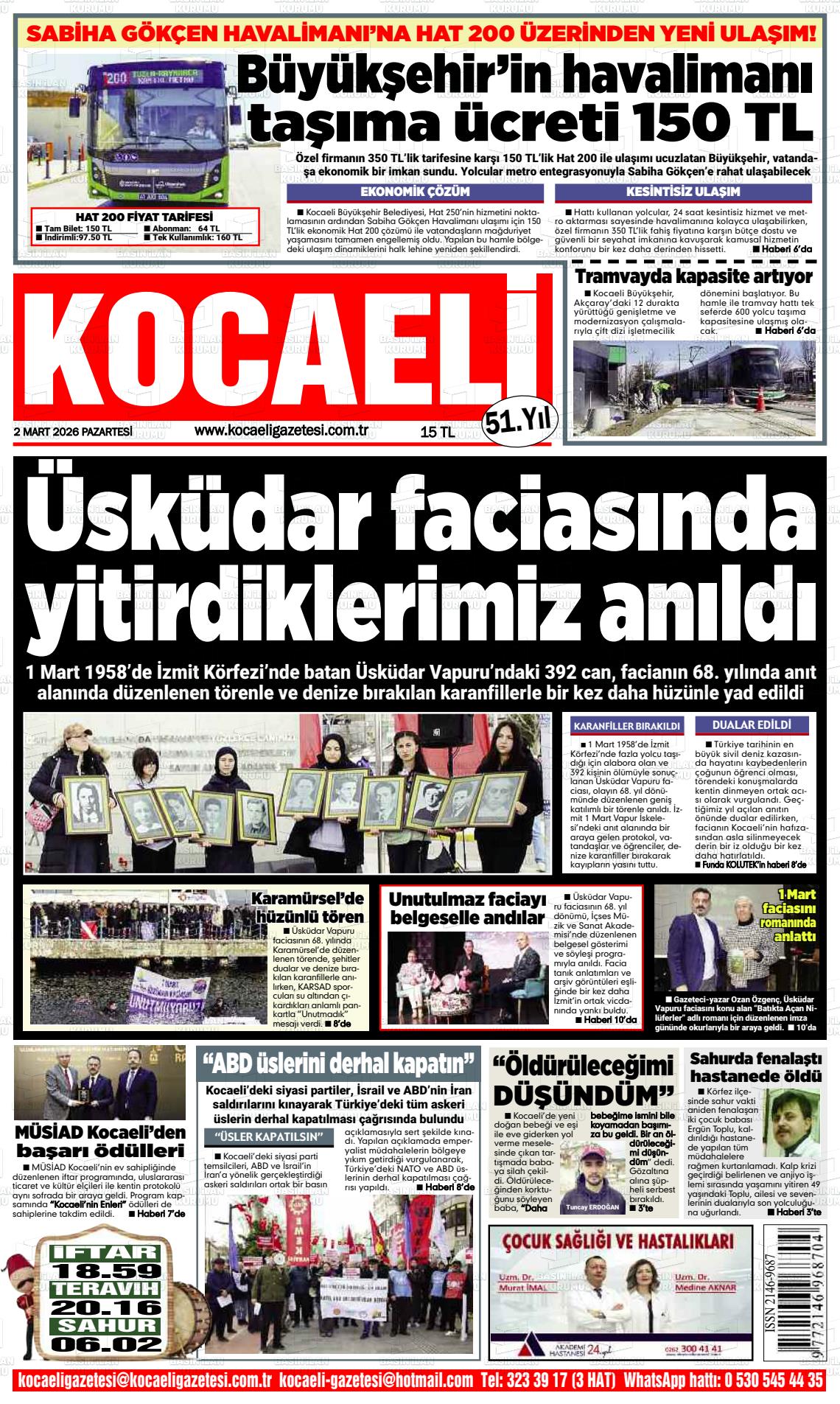 Kocaeli 02.03.2026