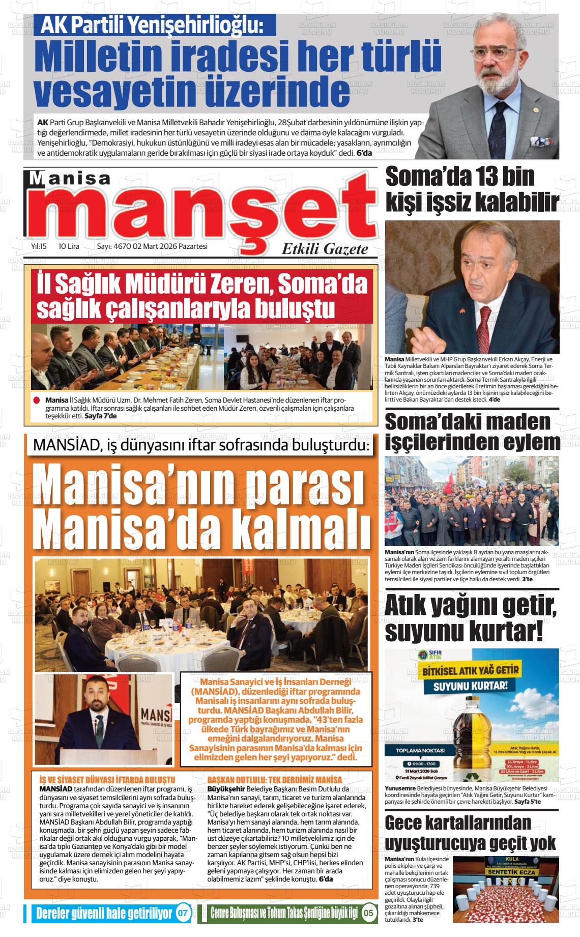 Manisa Manset 02.03.2026