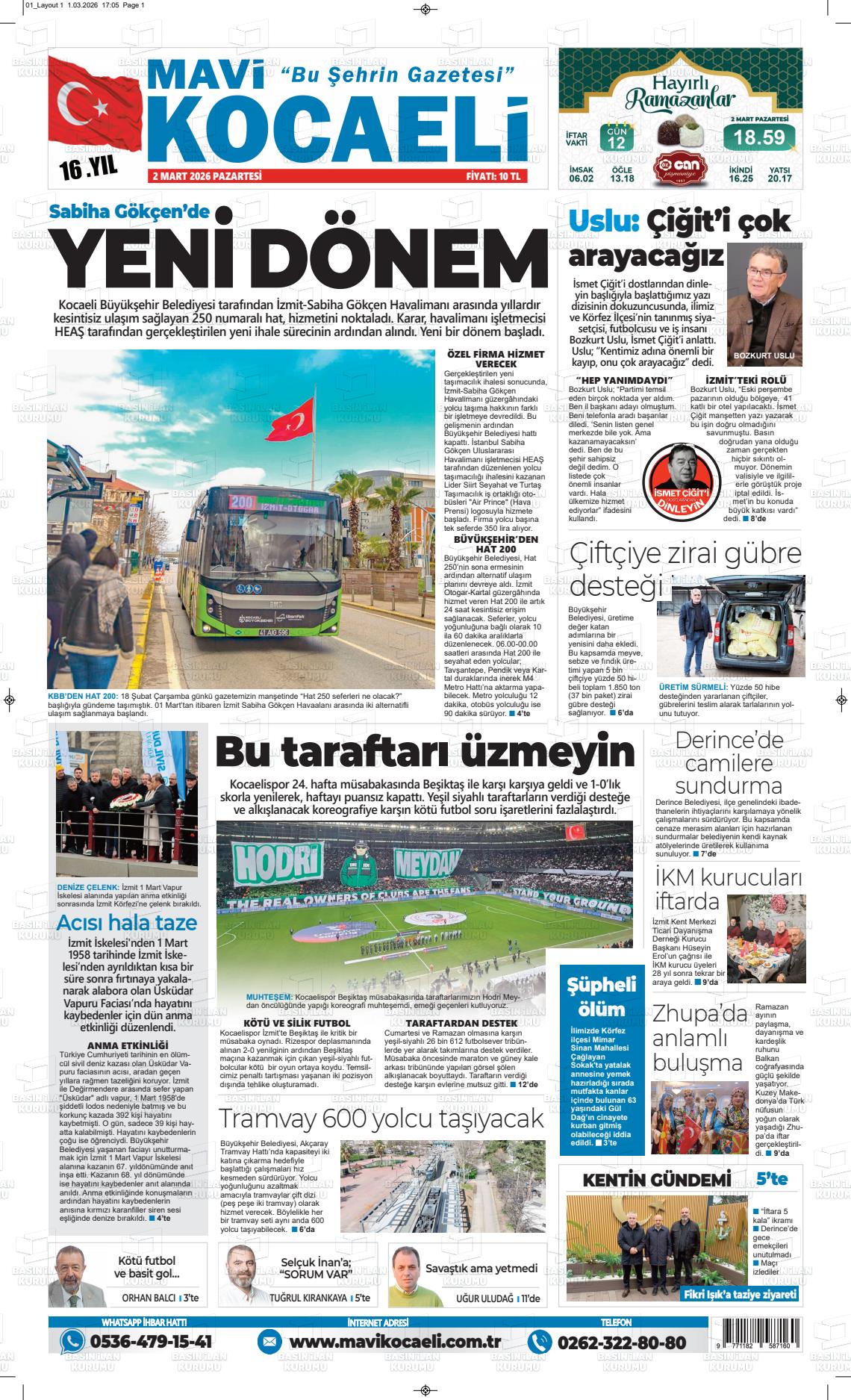 Kocaeli Mavi 02.03.2026