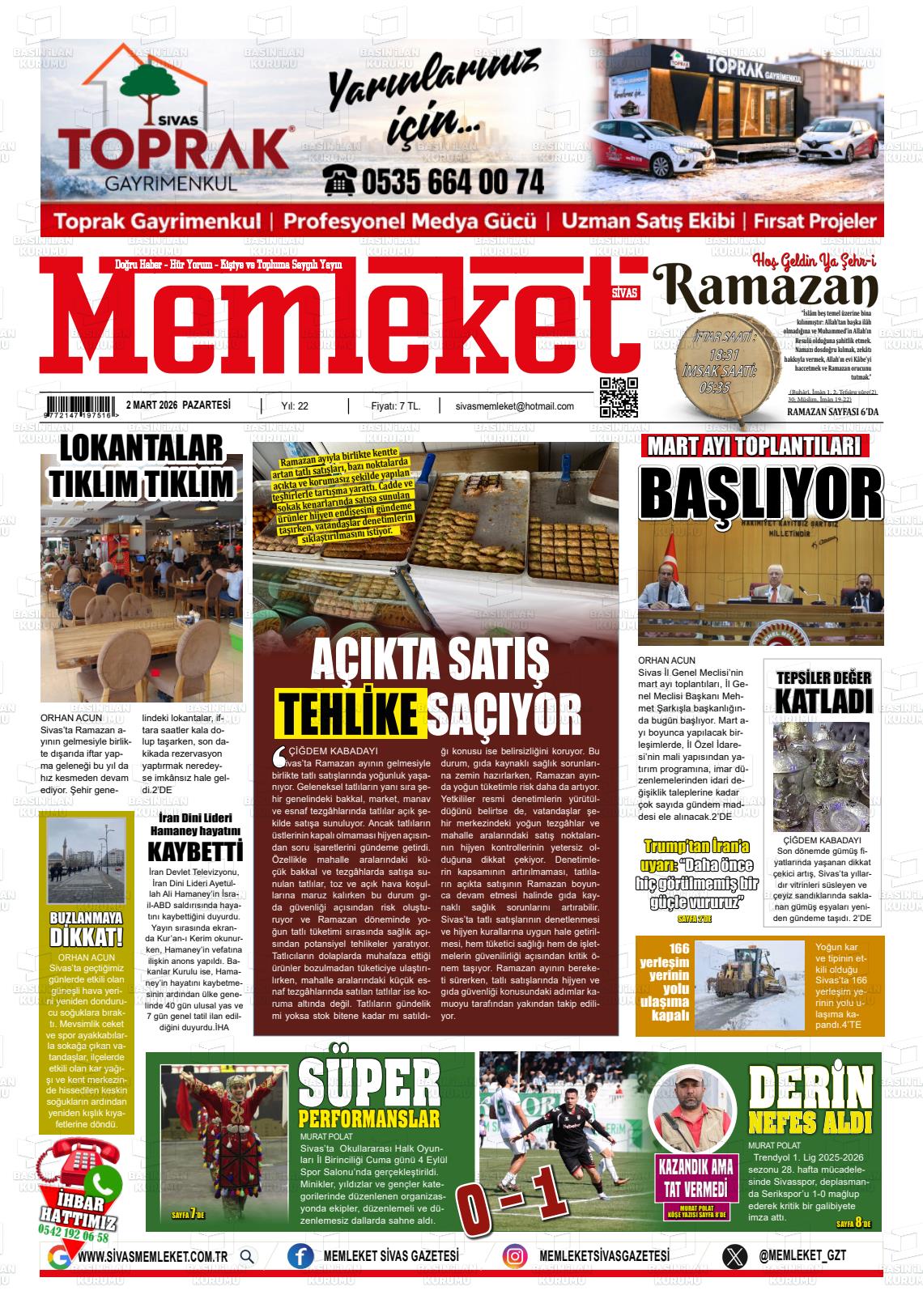 Sivas Memleket 02.03.2026