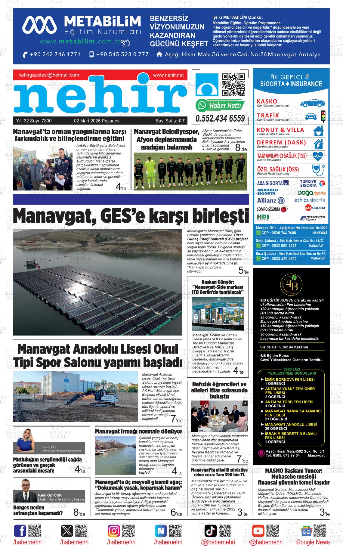 Antalya Nehir 02.03.2026